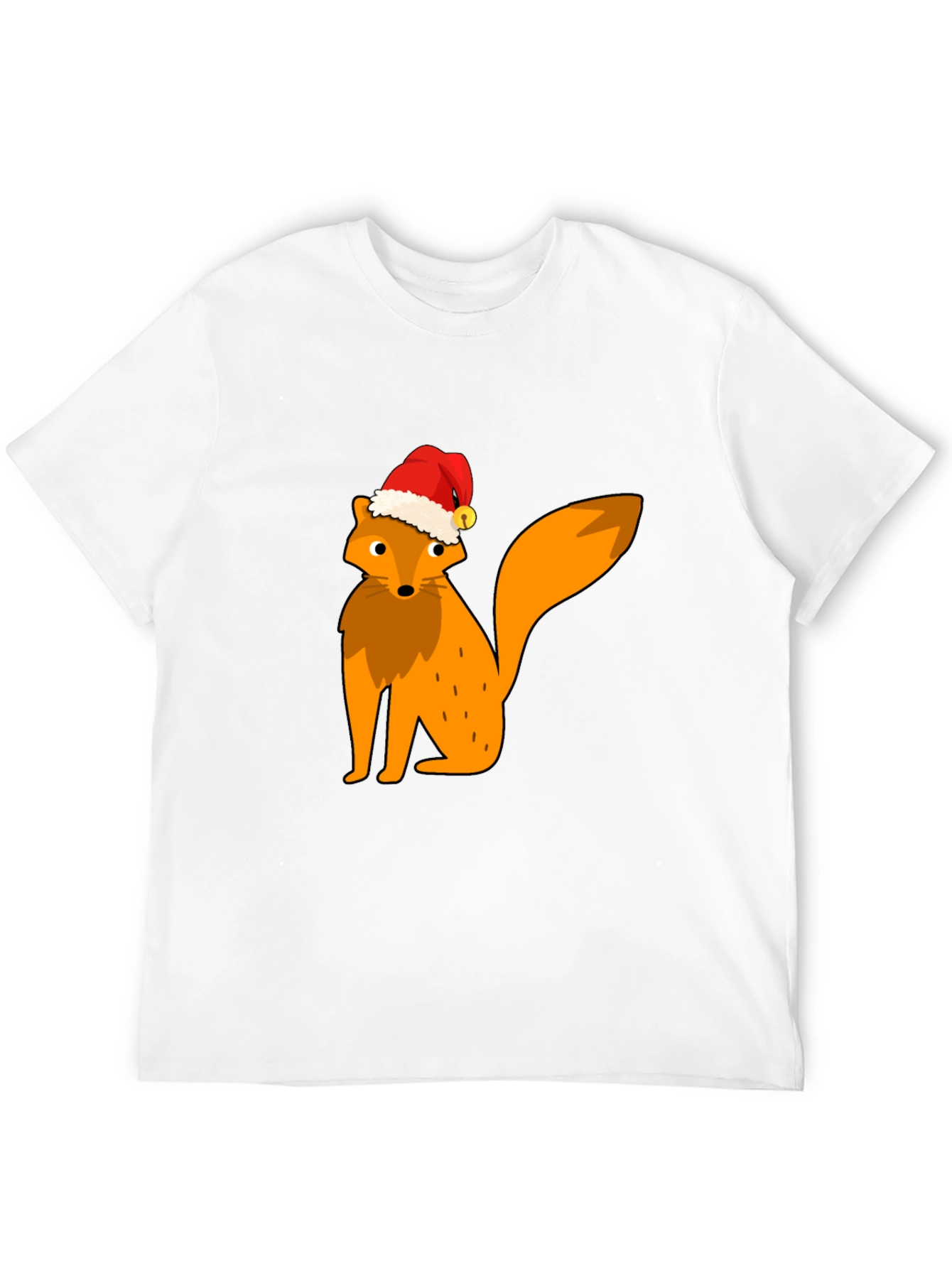 Festive Fox Graphic Tee - Black Cotton T-Shirt