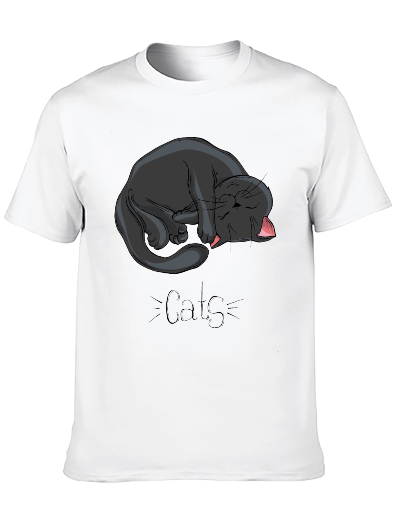 Black Cat Nap Graphic Tee - Cute Cats Design