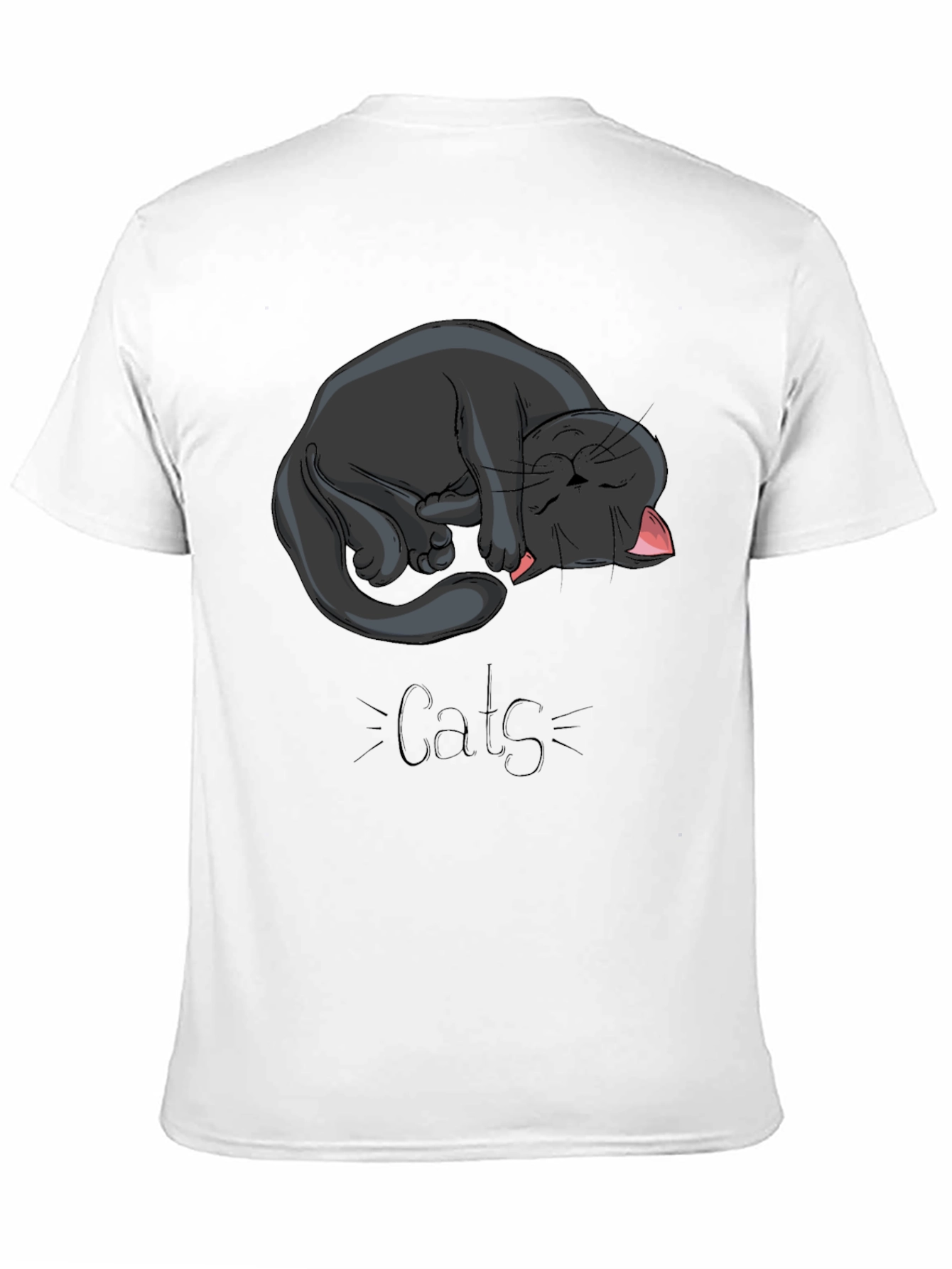 Black Cat Nap Graphic Tee - Cute Cats Design