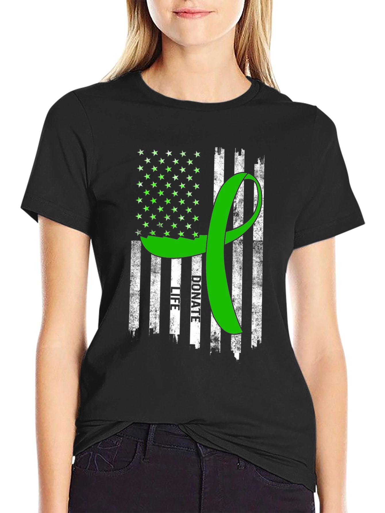 Donate Life American Flag T-Shirt