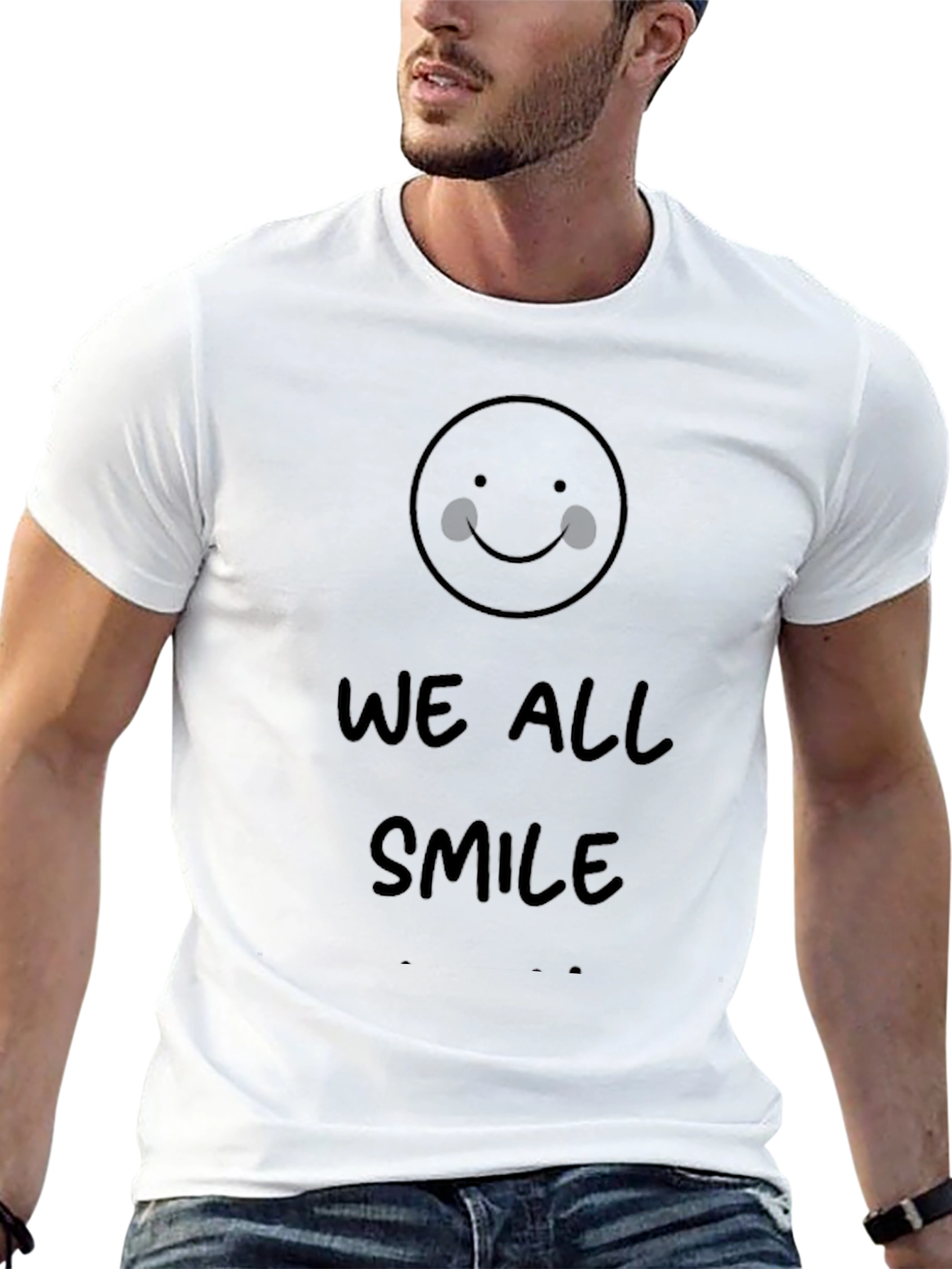 We All Smile Black Graphic Tee