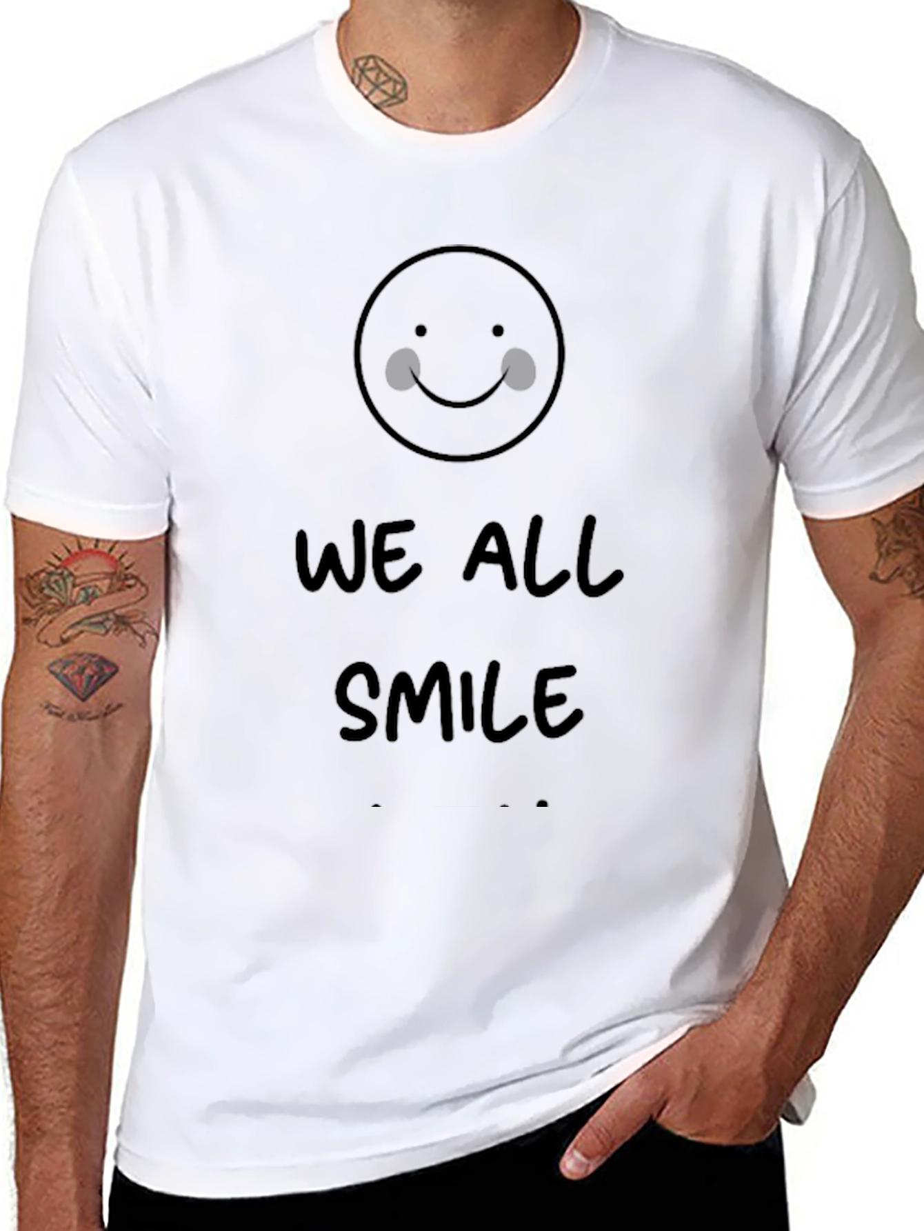 We All Smile Black Graphic Tee