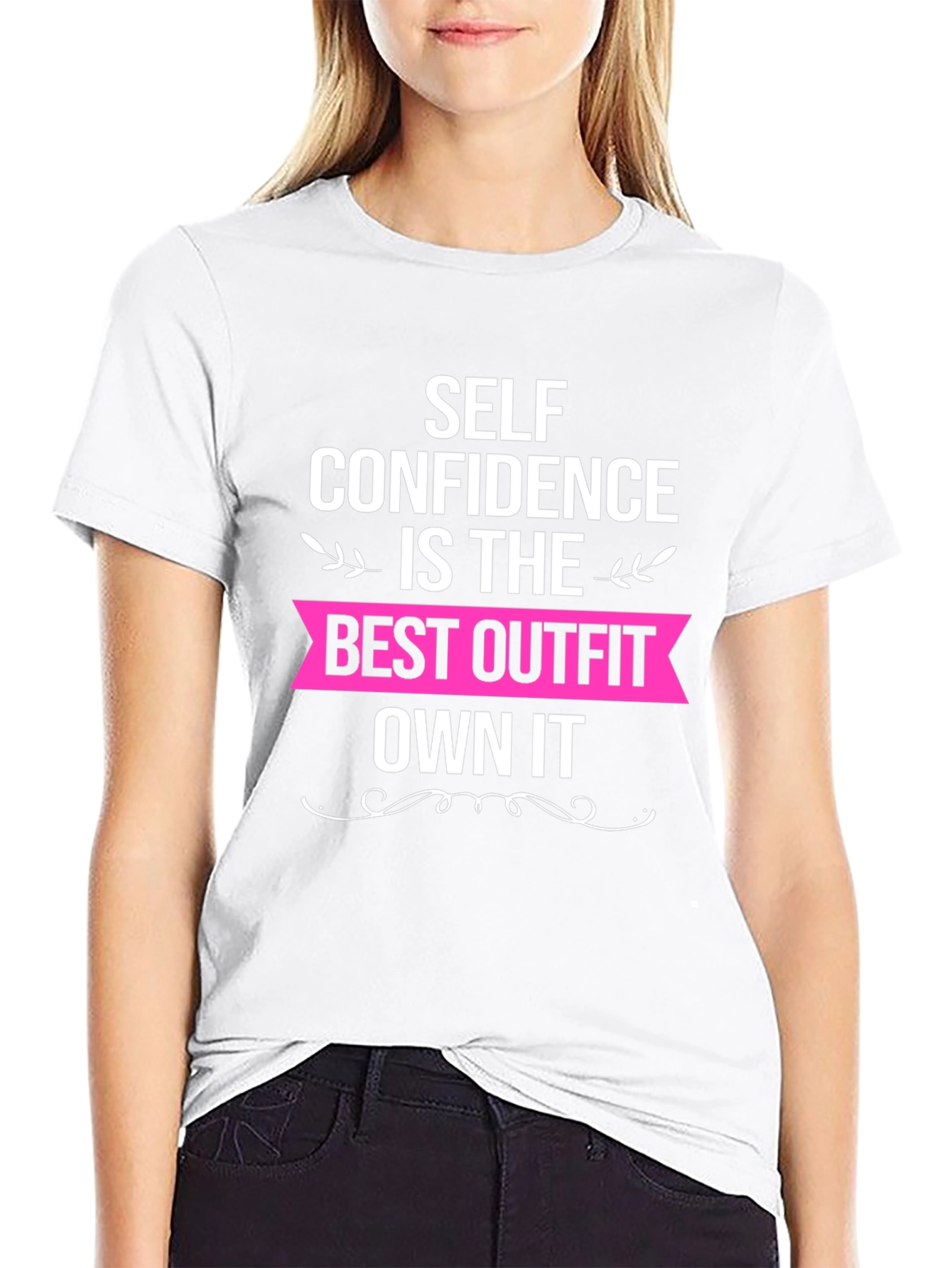 Self Confidence Best Outfit Black Graphic T-Shirt