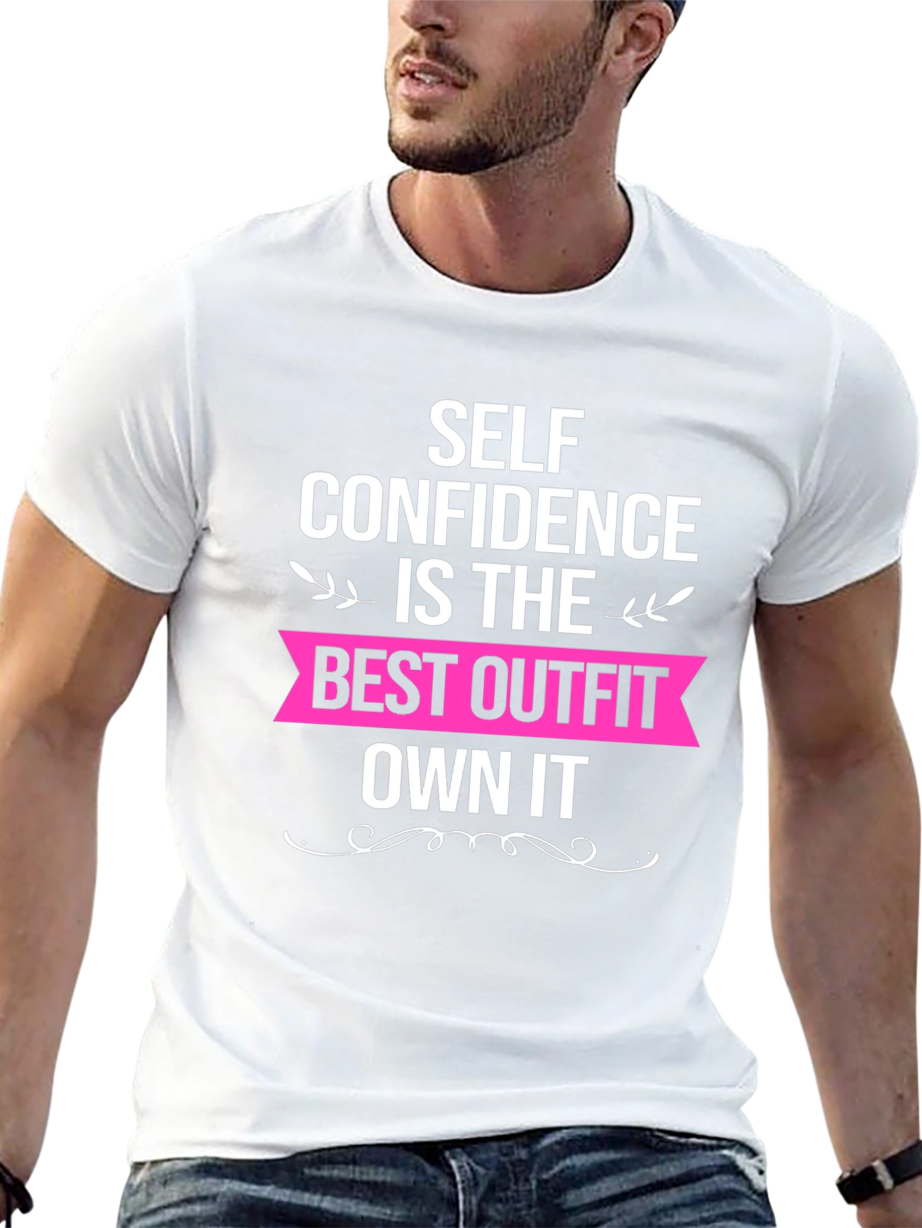 Self Confidence Best Outfit Black Graphic T-Shirt