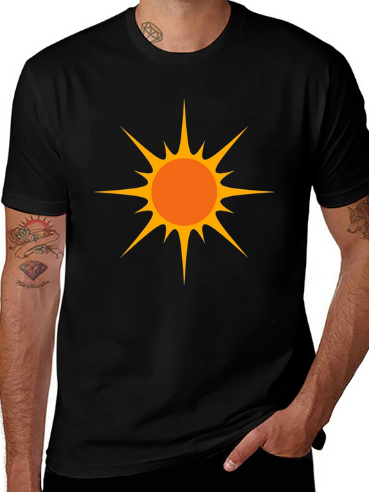 Bold Sun Graphic Tee - Black Cotton Comfort
