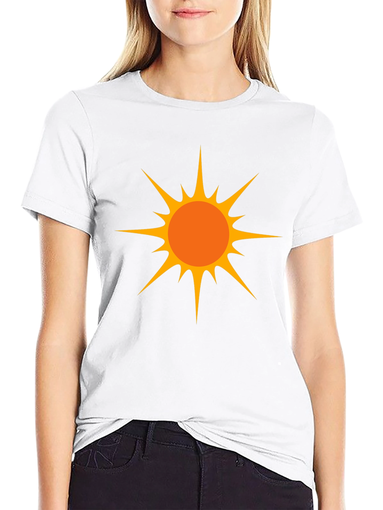 Bold Sun Graphic Tee - Black Cotton Comfort