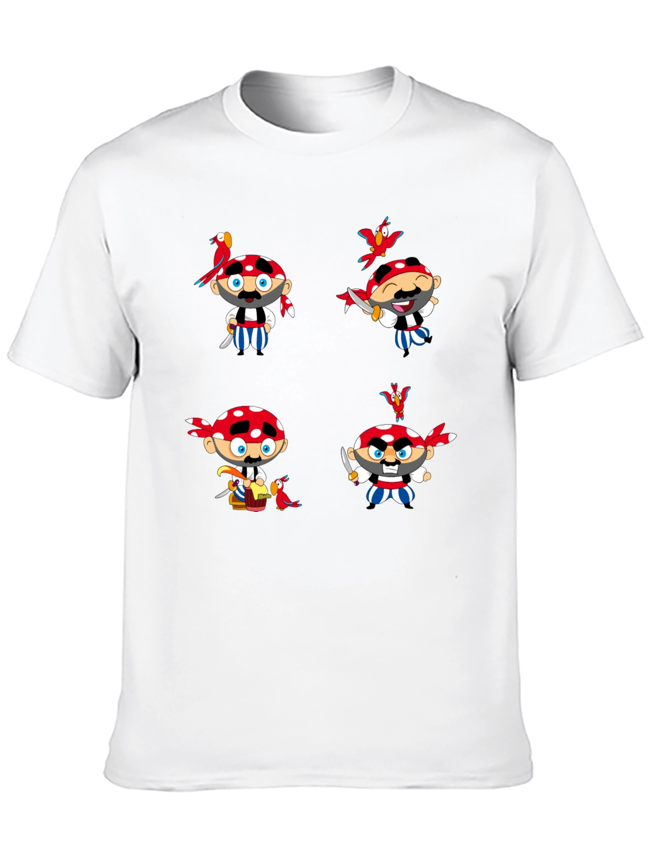 Pirate Cartoon Graphic Black T-Shirt