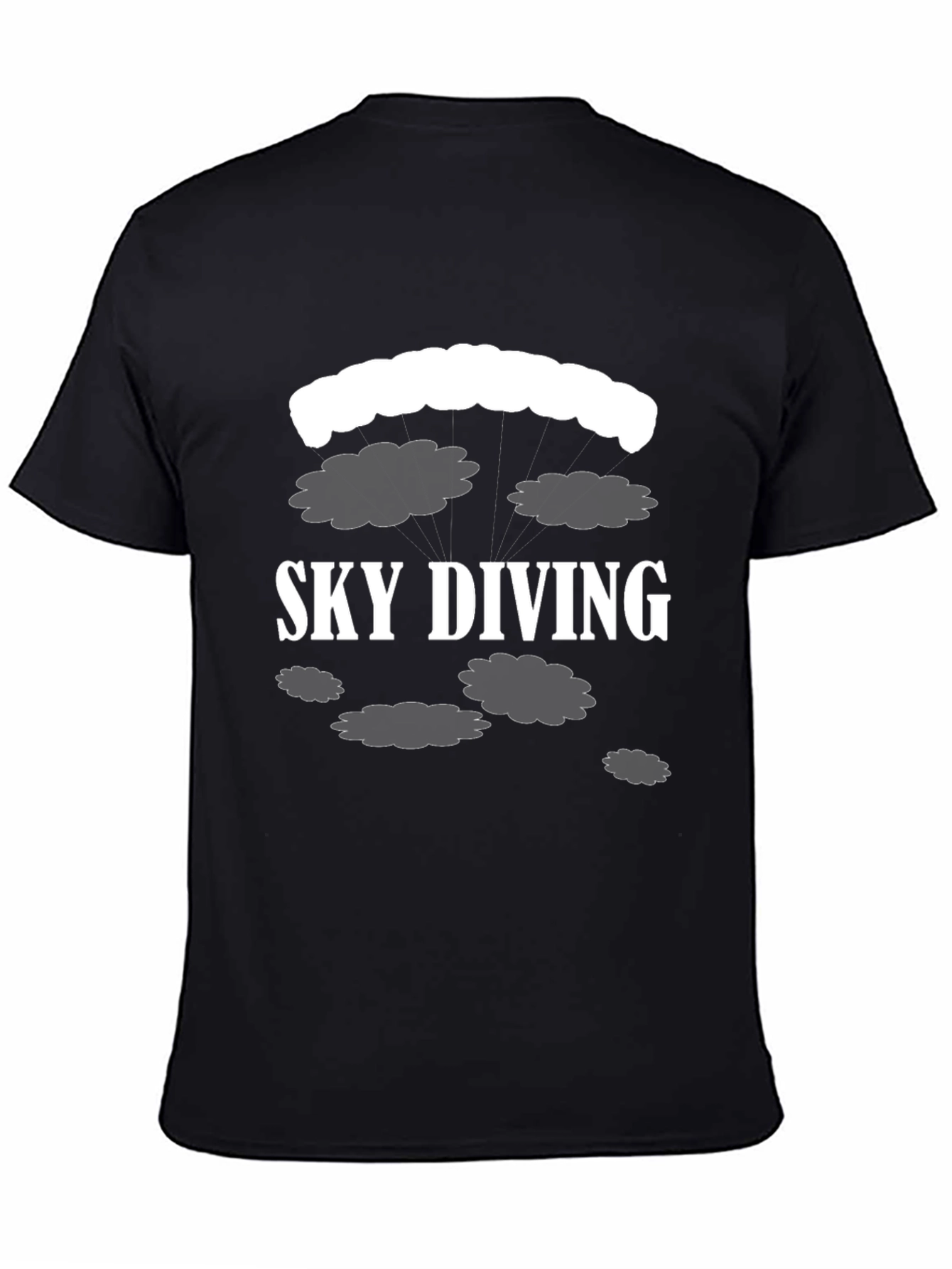 Sky Diving T-Shirt - Black Cotton Tee
