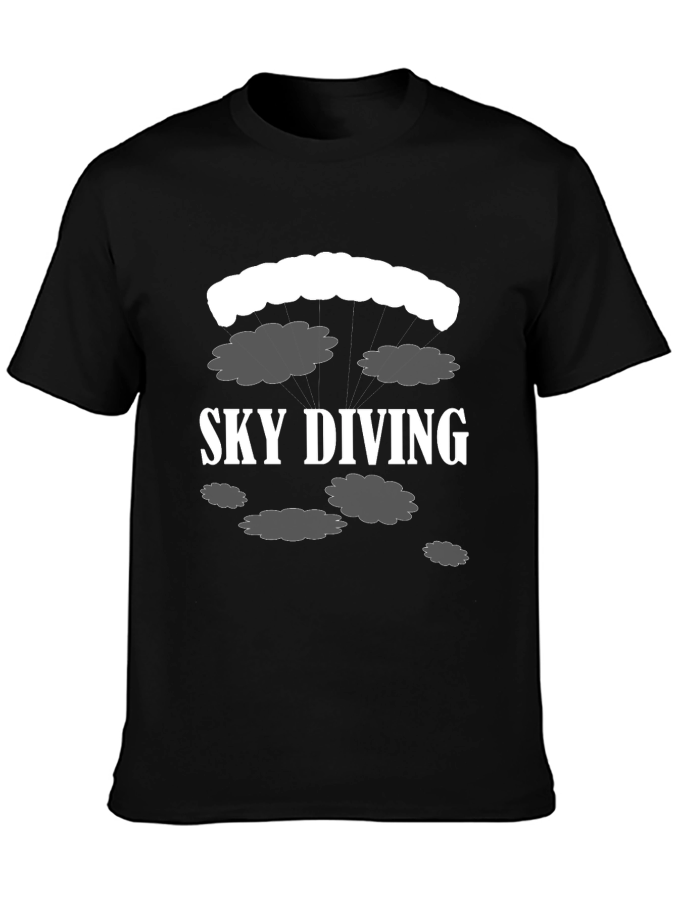 Sky Diving T-Shirt - Black Cotton Tee