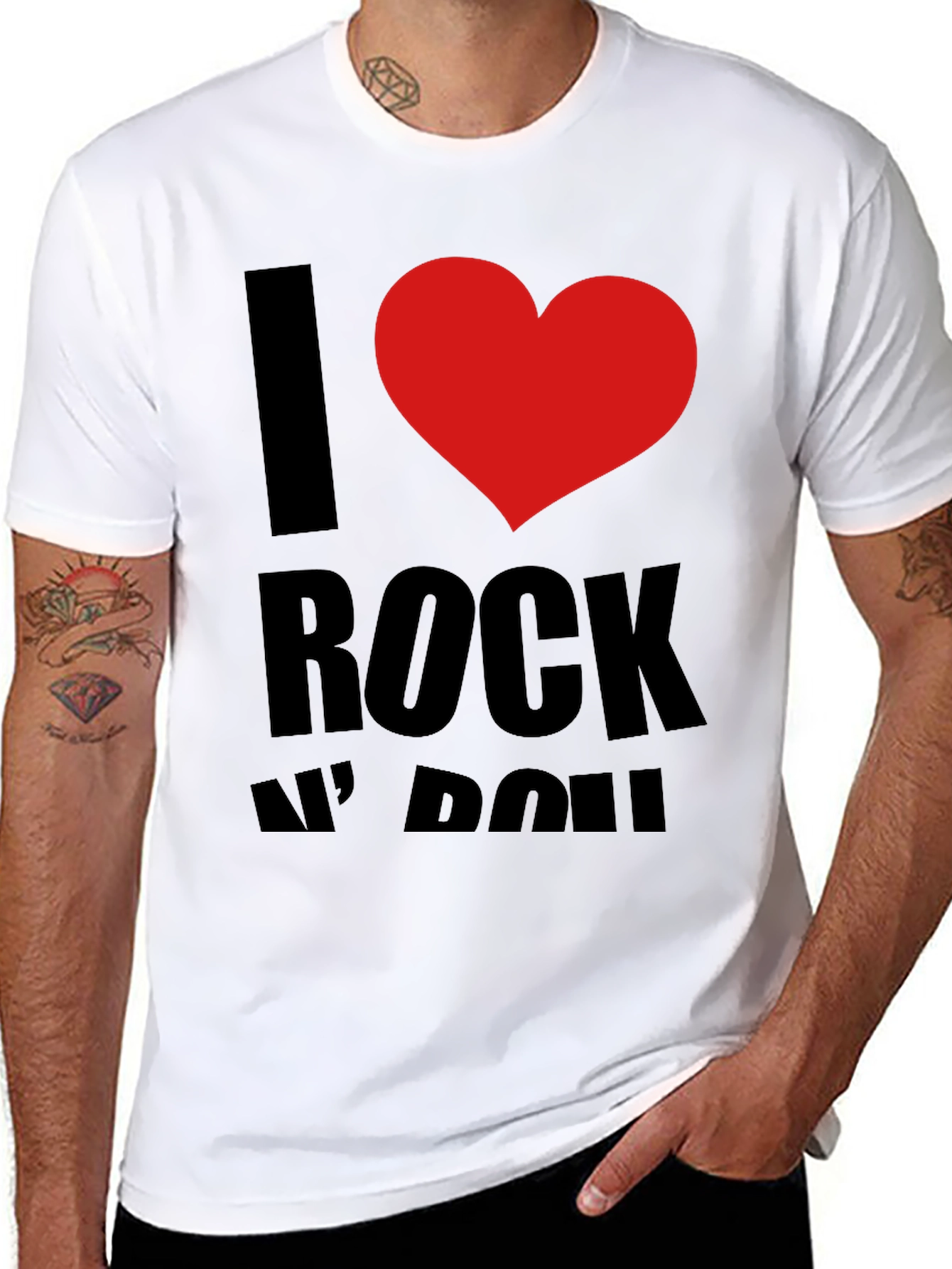 I Love Rock N Roll Black Graphic Tee