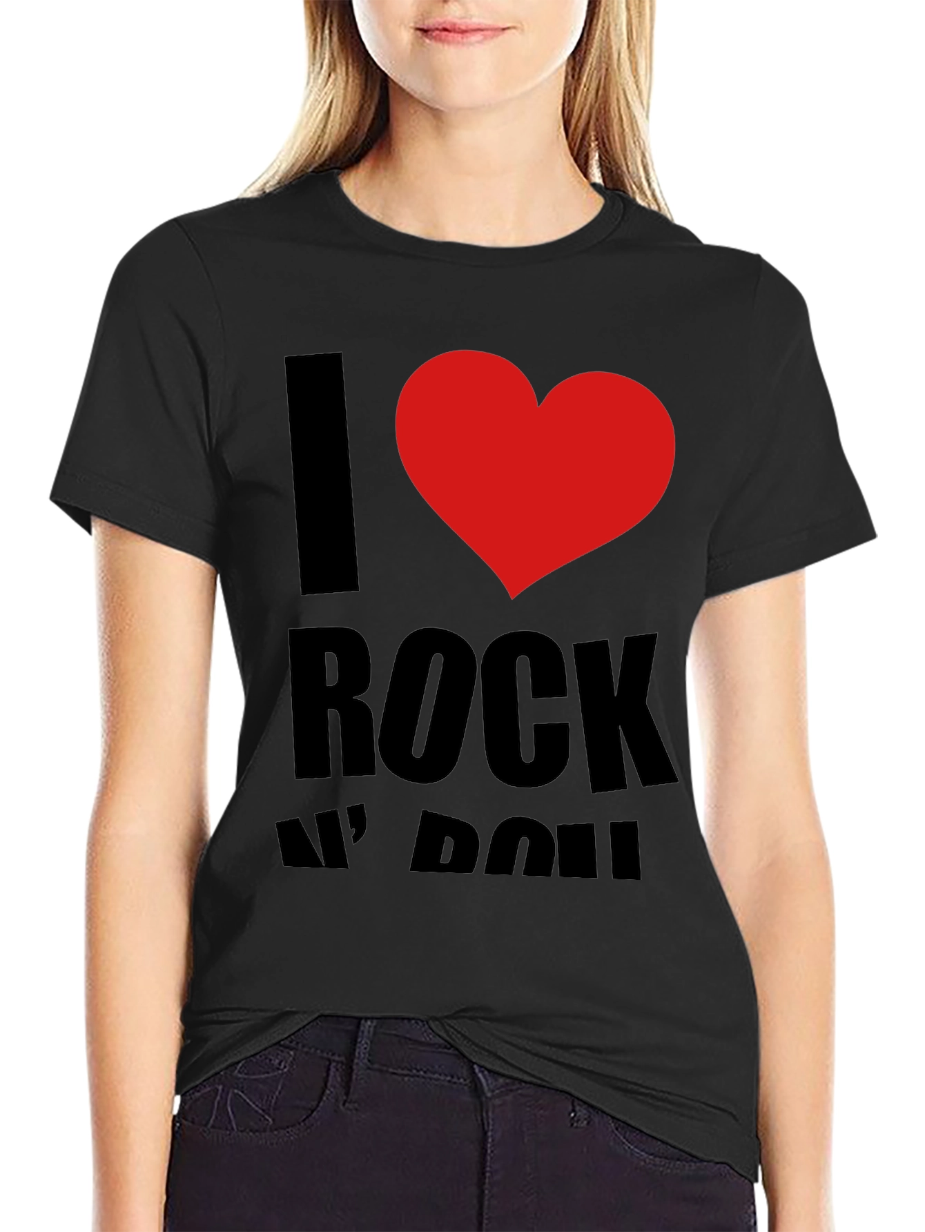 I Love Rock N Roll Black Graphic Tee