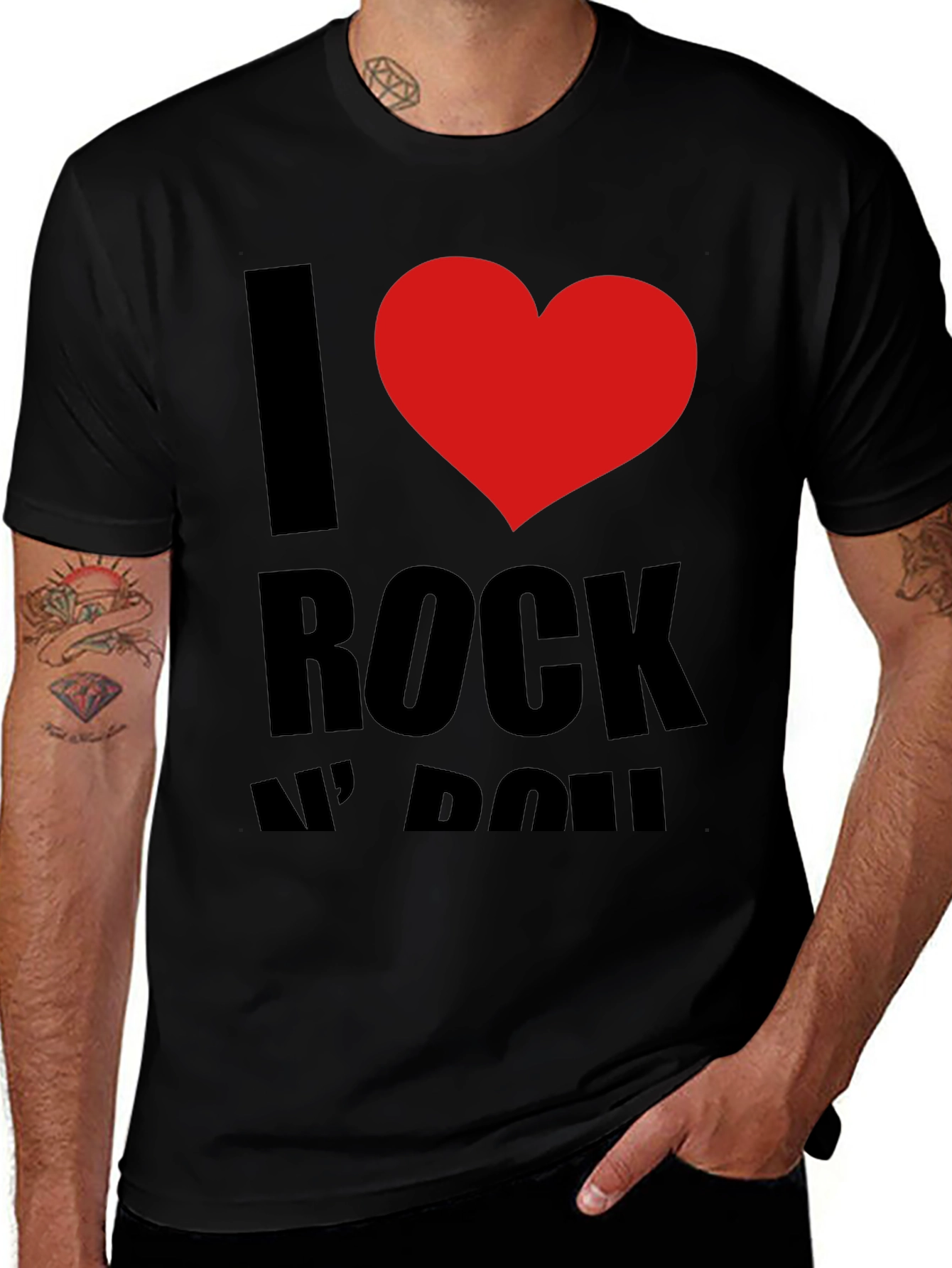 I Love Rock N Roll Black Graphic Tee