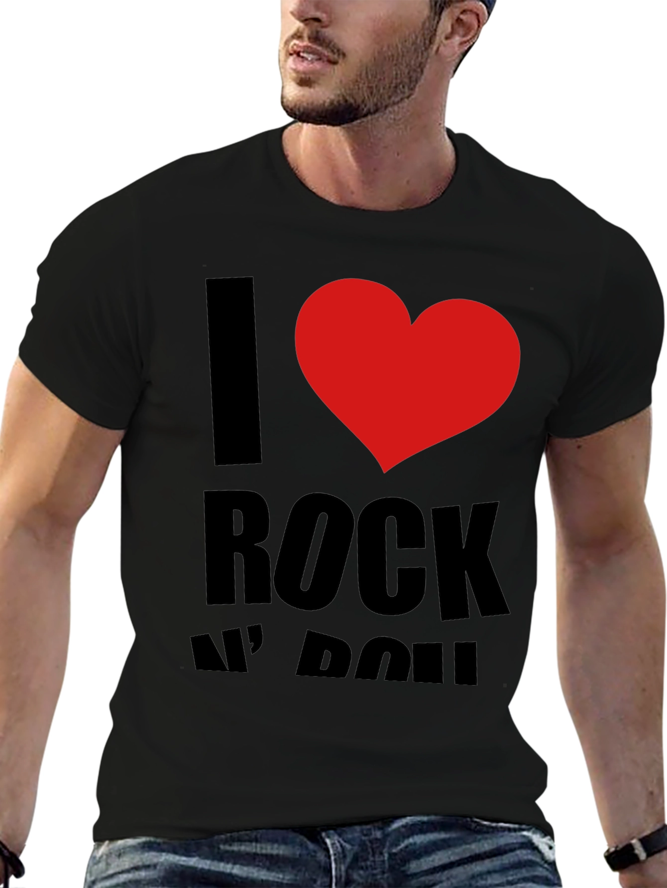 I Love Rock N Roll Black Graphic Tee
