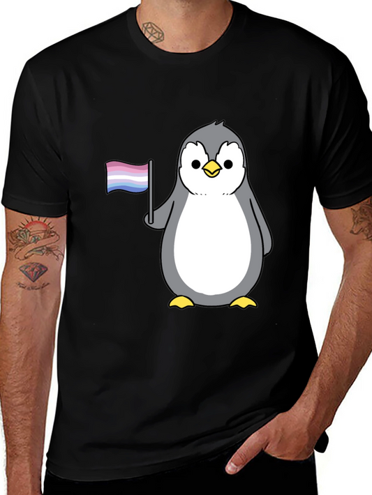 Penguin Pride T-Shirt - Bi Flag Graphic Tee