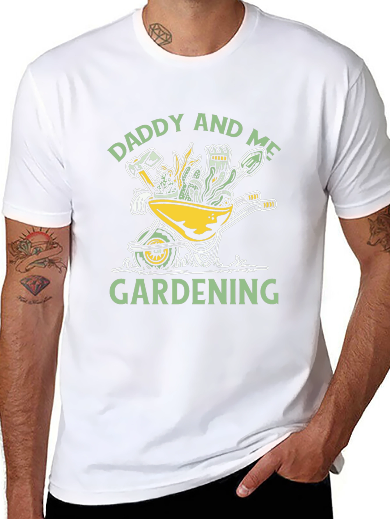 Daddy and Me Gardening T-Shirt - Wheelbarrow Design