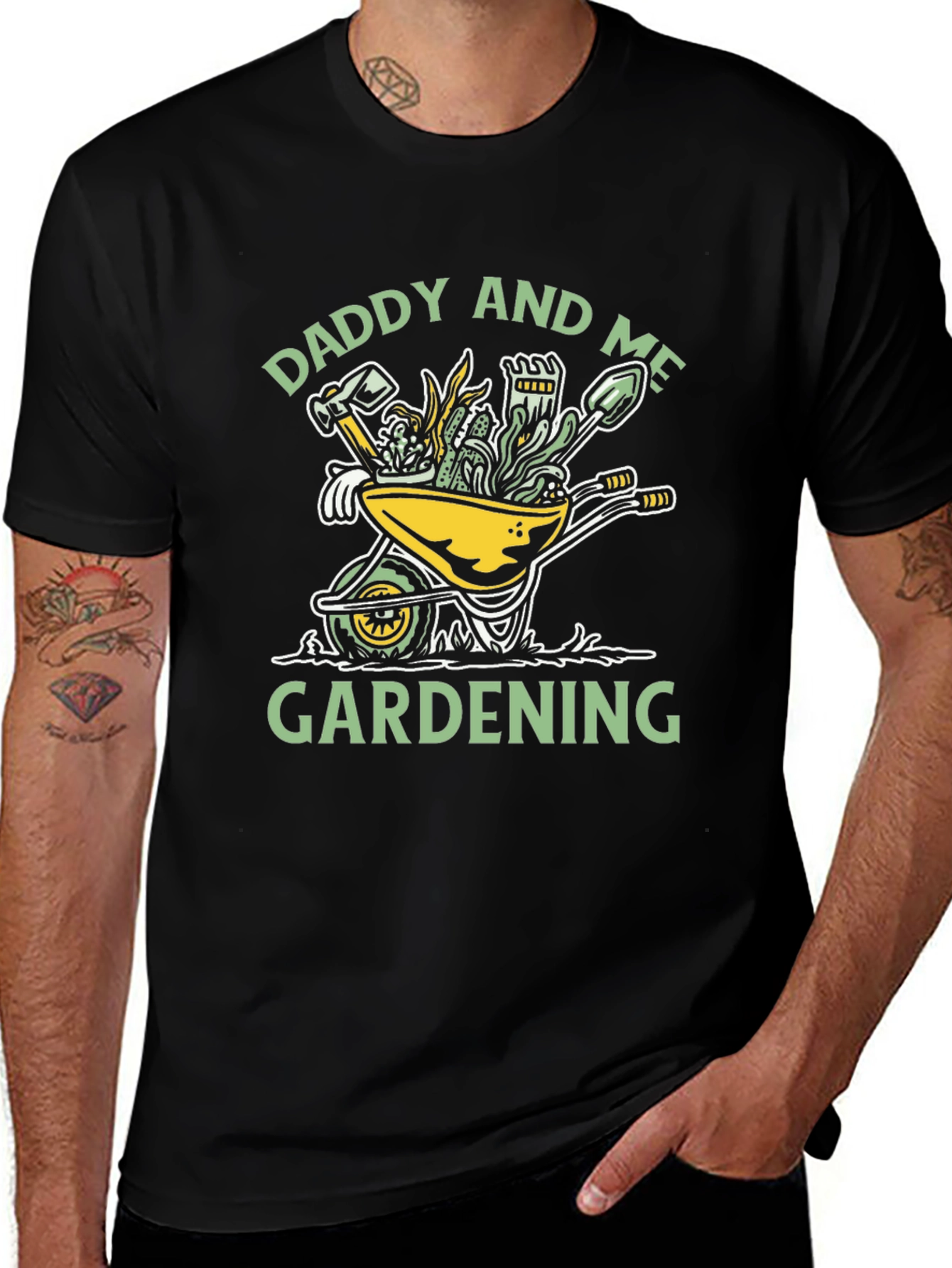 Daddy and Me Gardening T-Shirt - Wheelbarrow Design