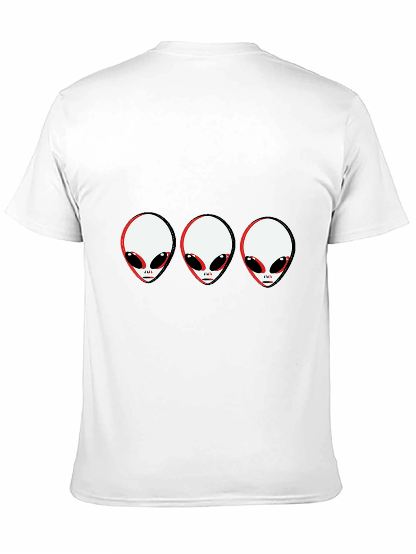 Alien Head Graphic Tee - Black Cotton T-Shirt