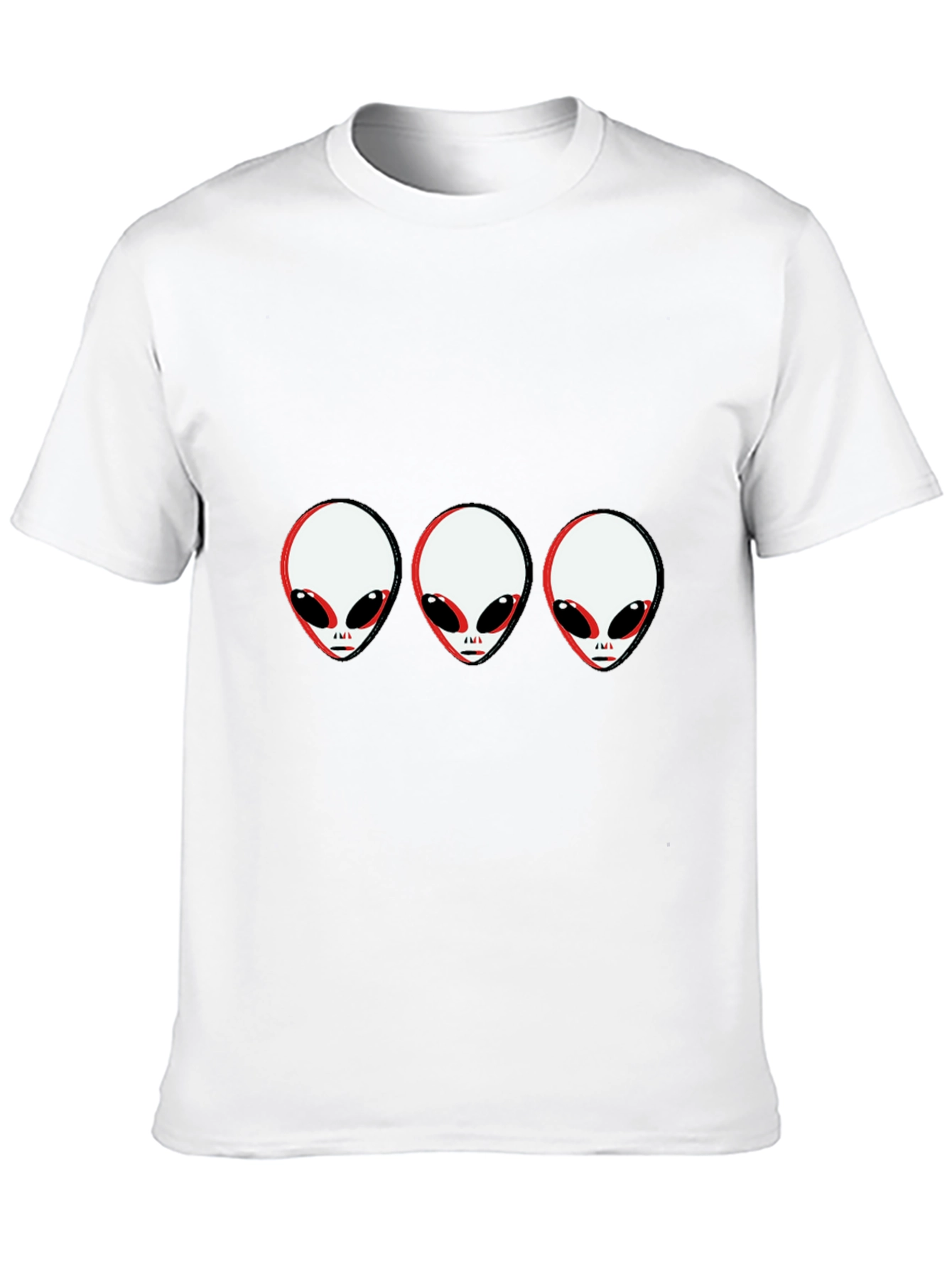 Alien Head Graphic Tee - Black Cotton T-Shirt