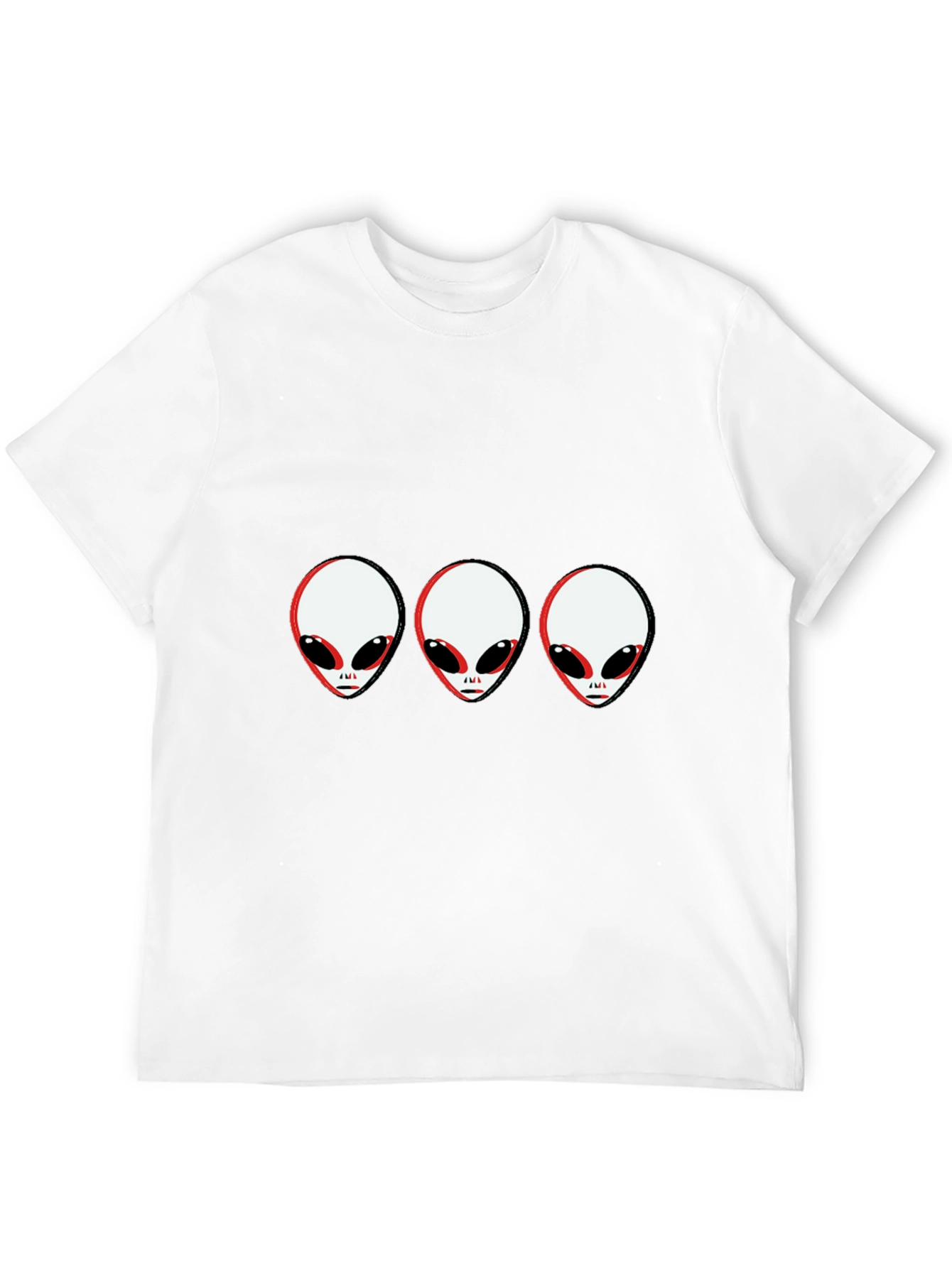 Alien Head Graphic Tee - Black Cotton T-Shirt