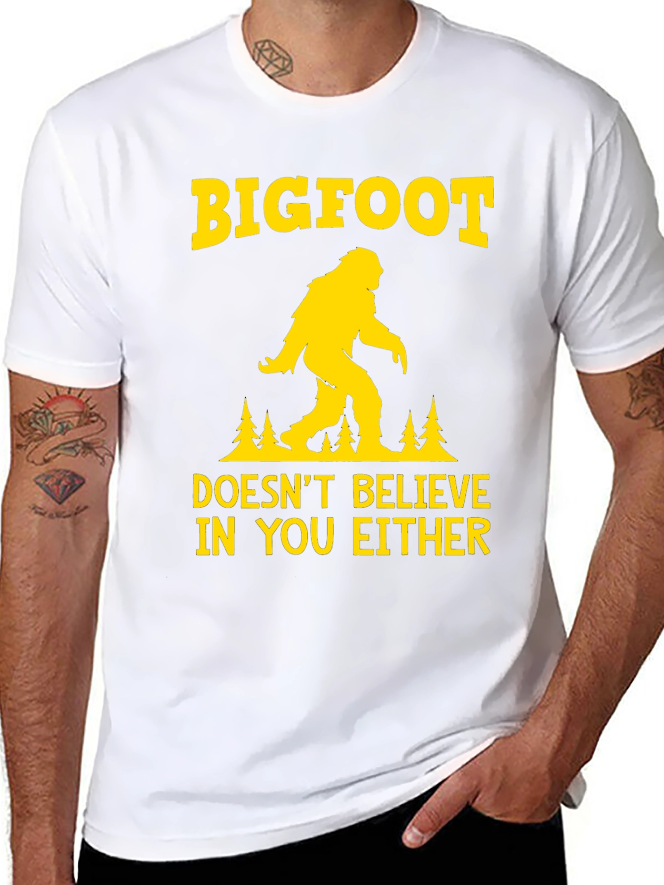 Bigfoot Doesnt Believe T-Shirt