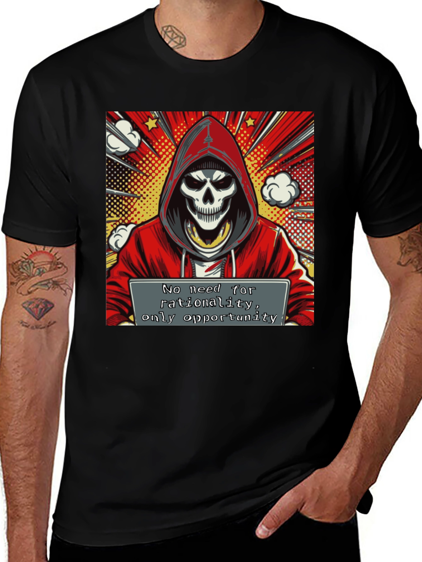 Hooded Grim Reaper Graphic Tee - Opportunity