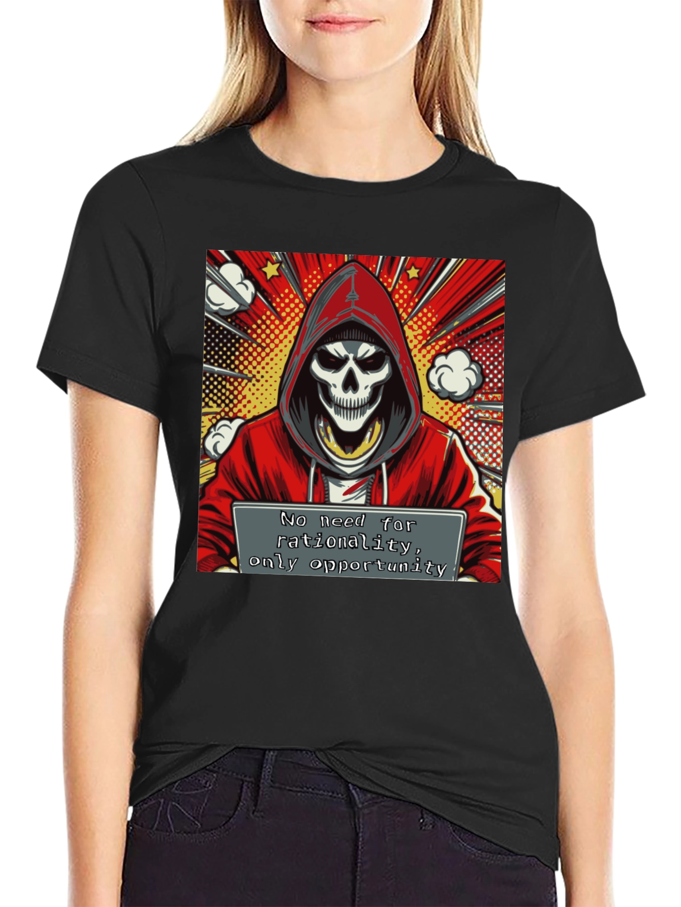 Hooded Grim Reaper Graphic Tee - Opportunity