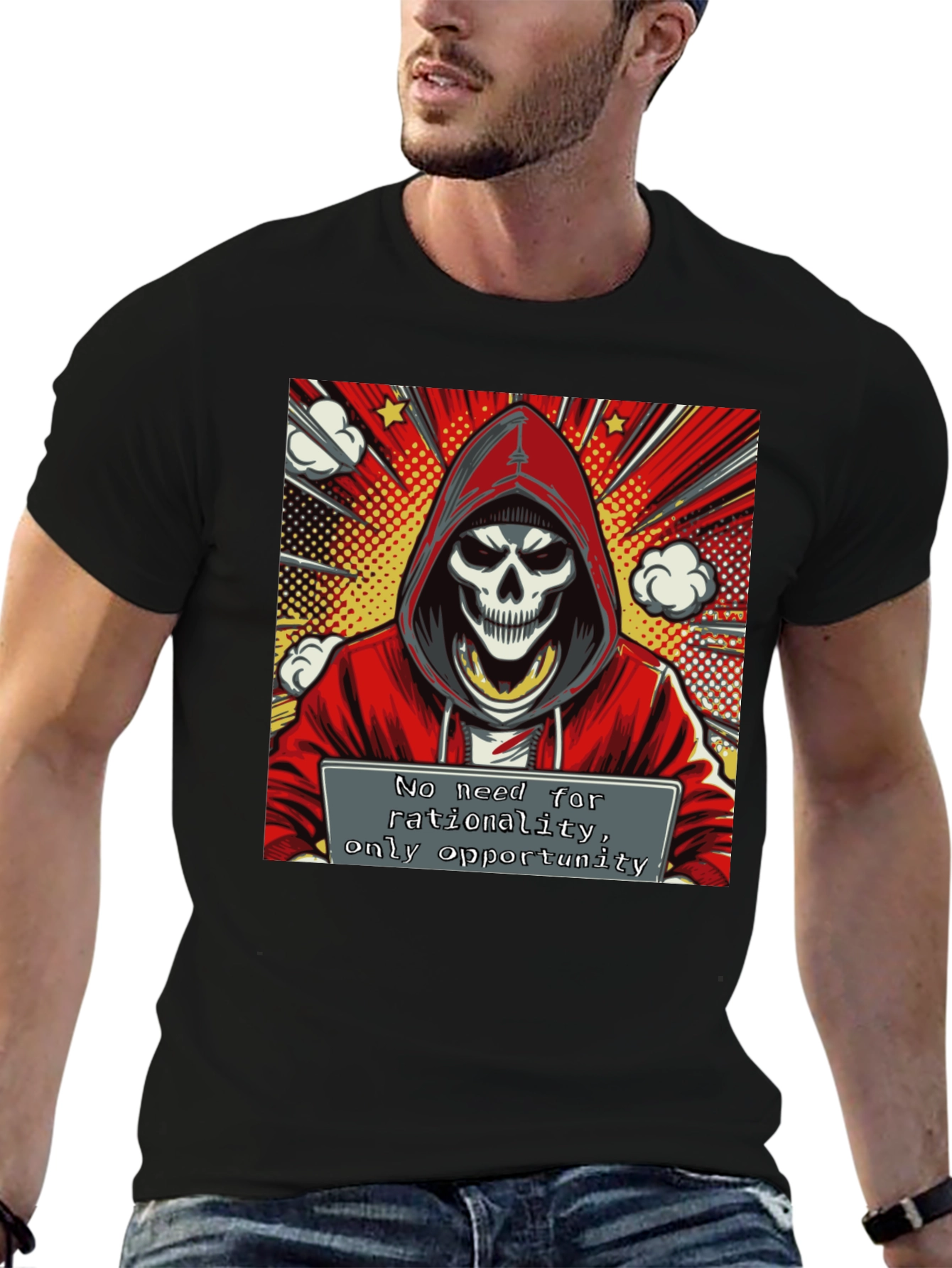 Hooded Grim Reaper Graphic Tee - Opportunity