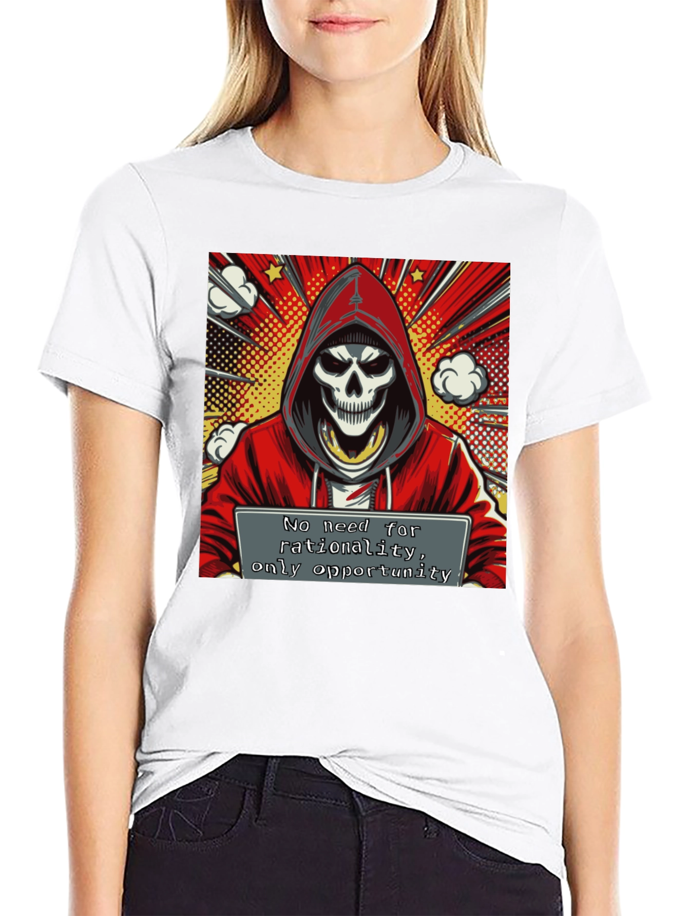 Hooded Grim Reaper Graphic Tee - Opportunity