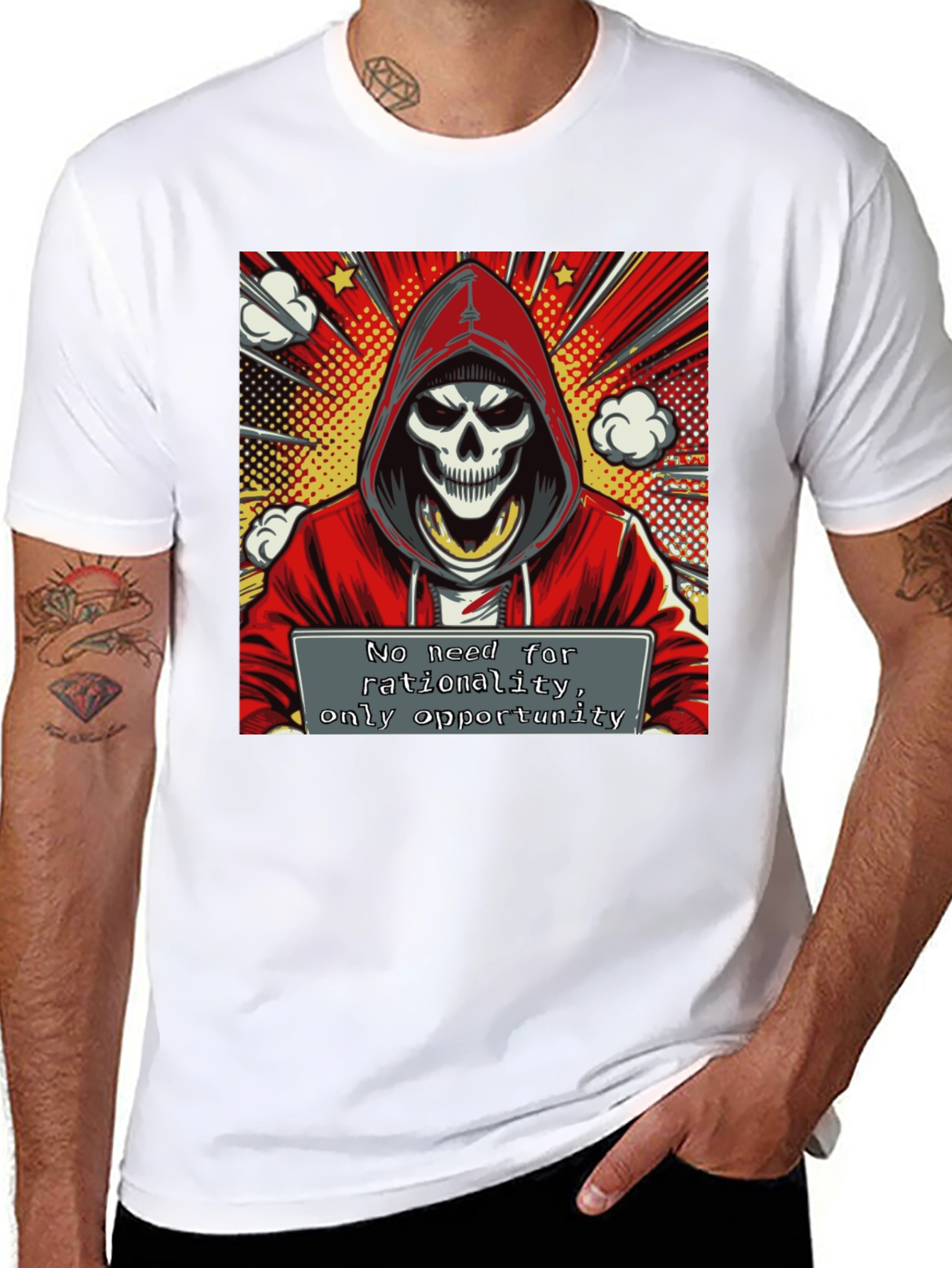 Hooded Grim Reaper Graphic Tee - Opportunity