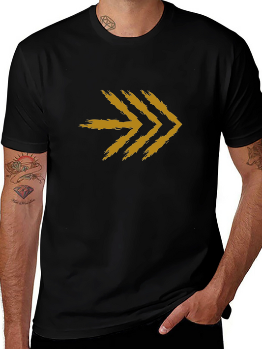 Brush Stroke Arrow Graphic Tee - Black Cotton Blend