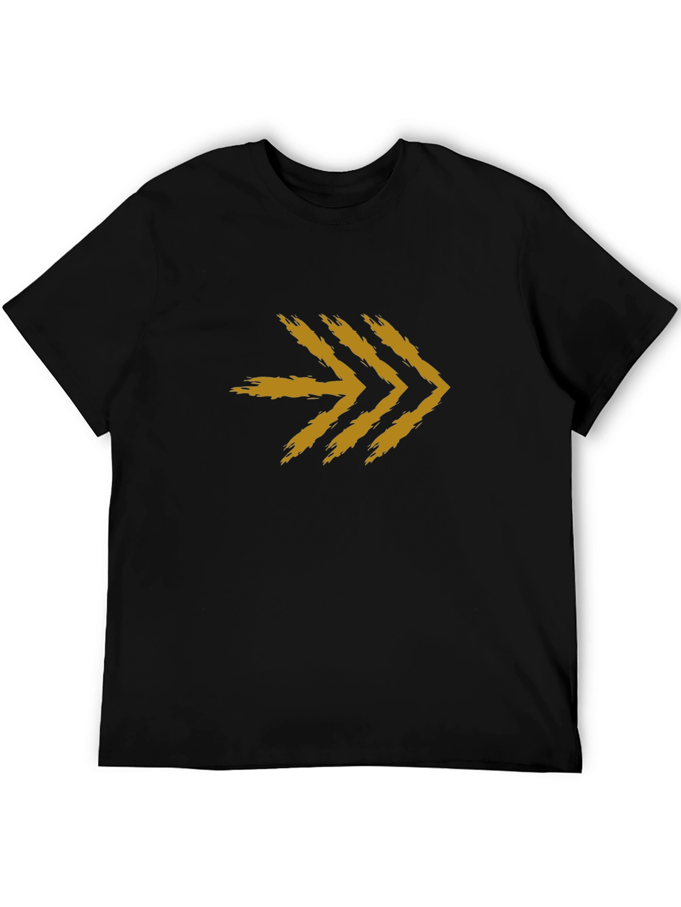 Brush Stroke Arrow Graphic Tee - Black Cotton Blend