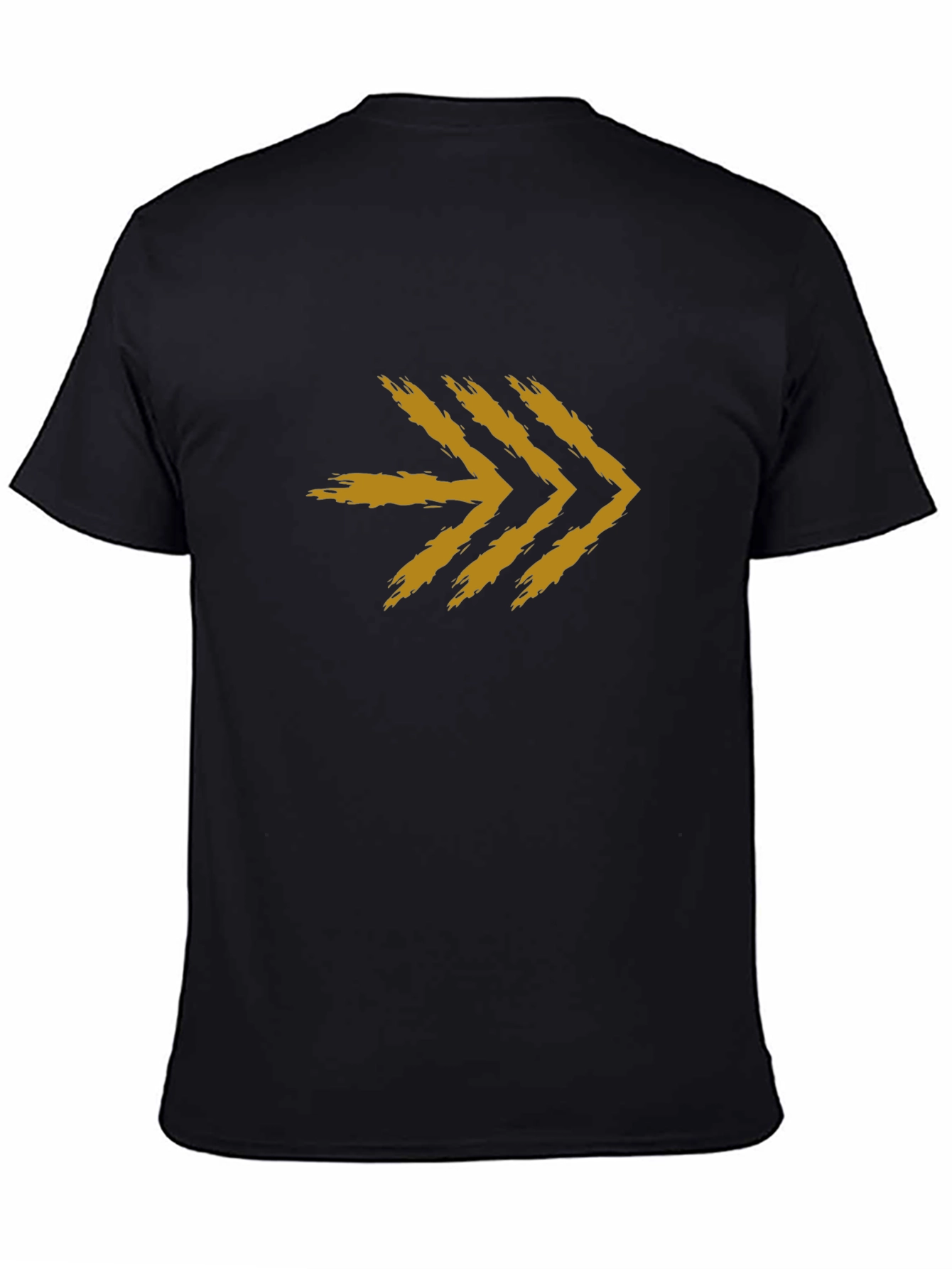 Brush Stroke Arrow Graphic Tee - Black Cotton Blend