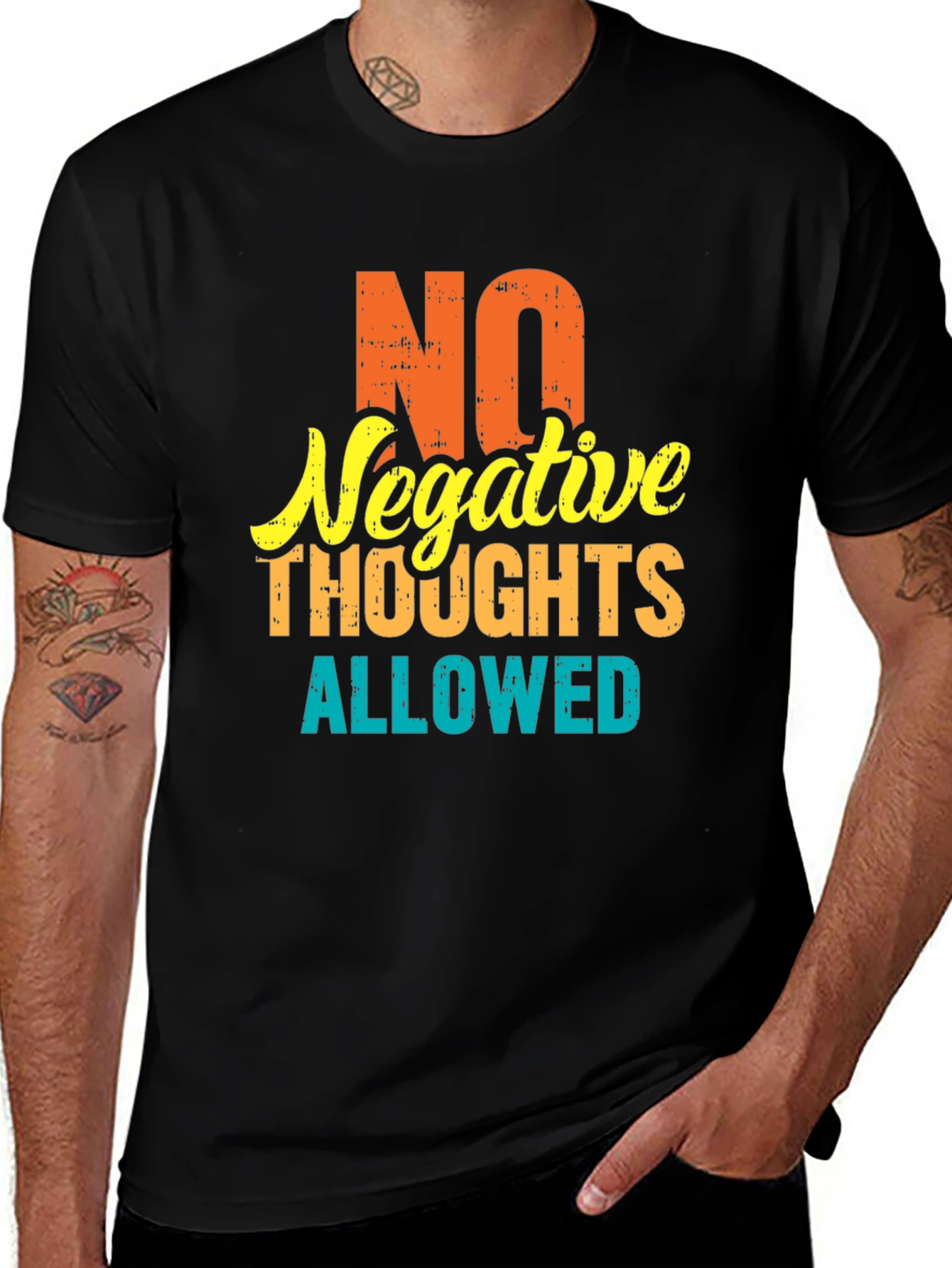 No Negative Thoughts T-Shirt | Positive Vibes Graphic Tee