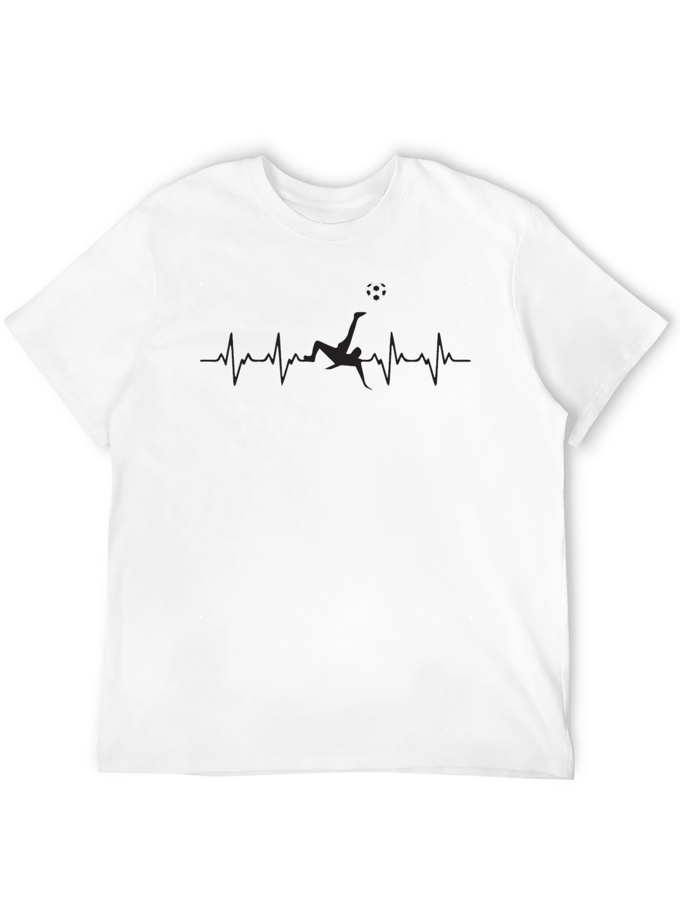 Soccer Heartbeat Graphic Black T-Shirt