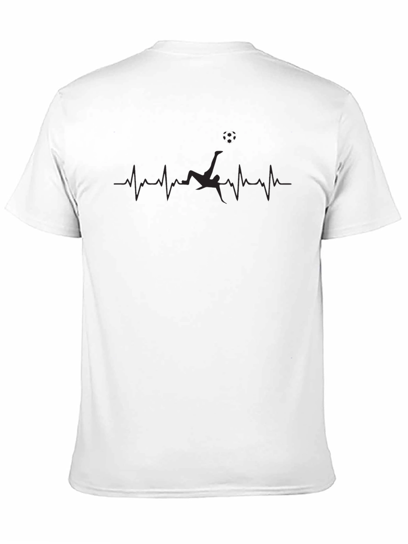 Soccer Heartbeat Graphic Black T-Shirt