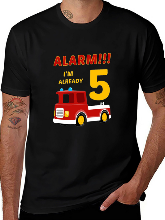 Alarm Im Already 5 Firetruck Birthday T-Shirt