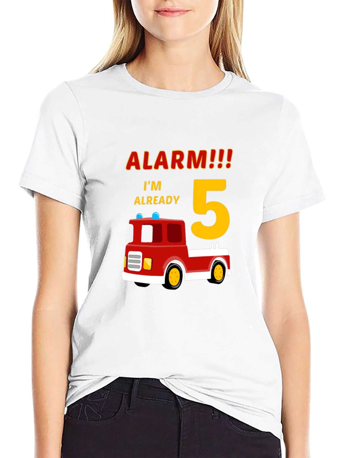 Alarm Im Already 5 Firetruck Birthday T-Shirt