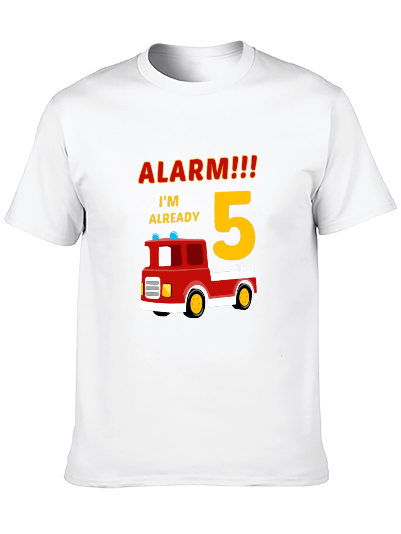 Alarm Im Already 5 Firetruck Birthday T-Shirt