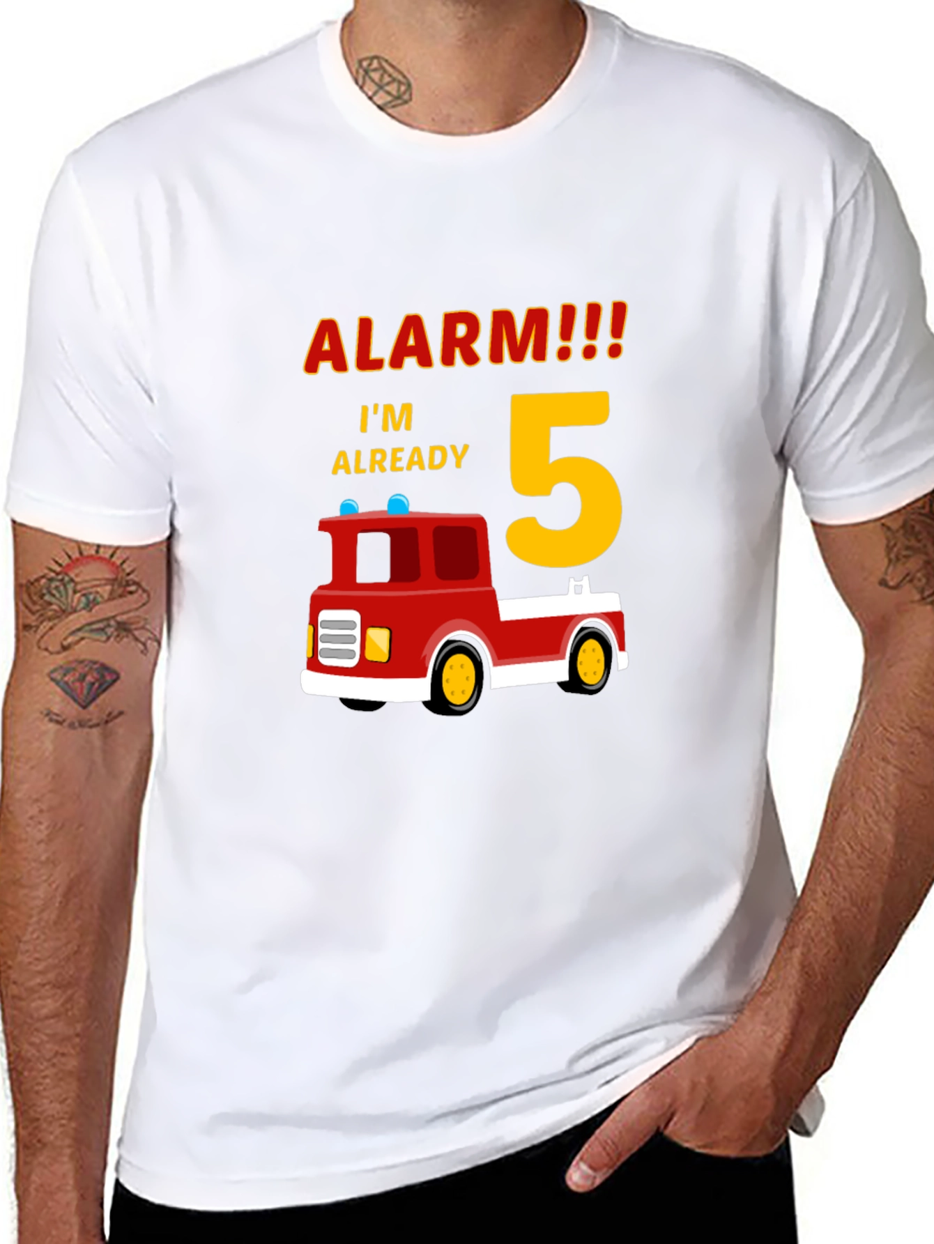 Alarm Im Already 5 Firetruck Birthday T-Shirt