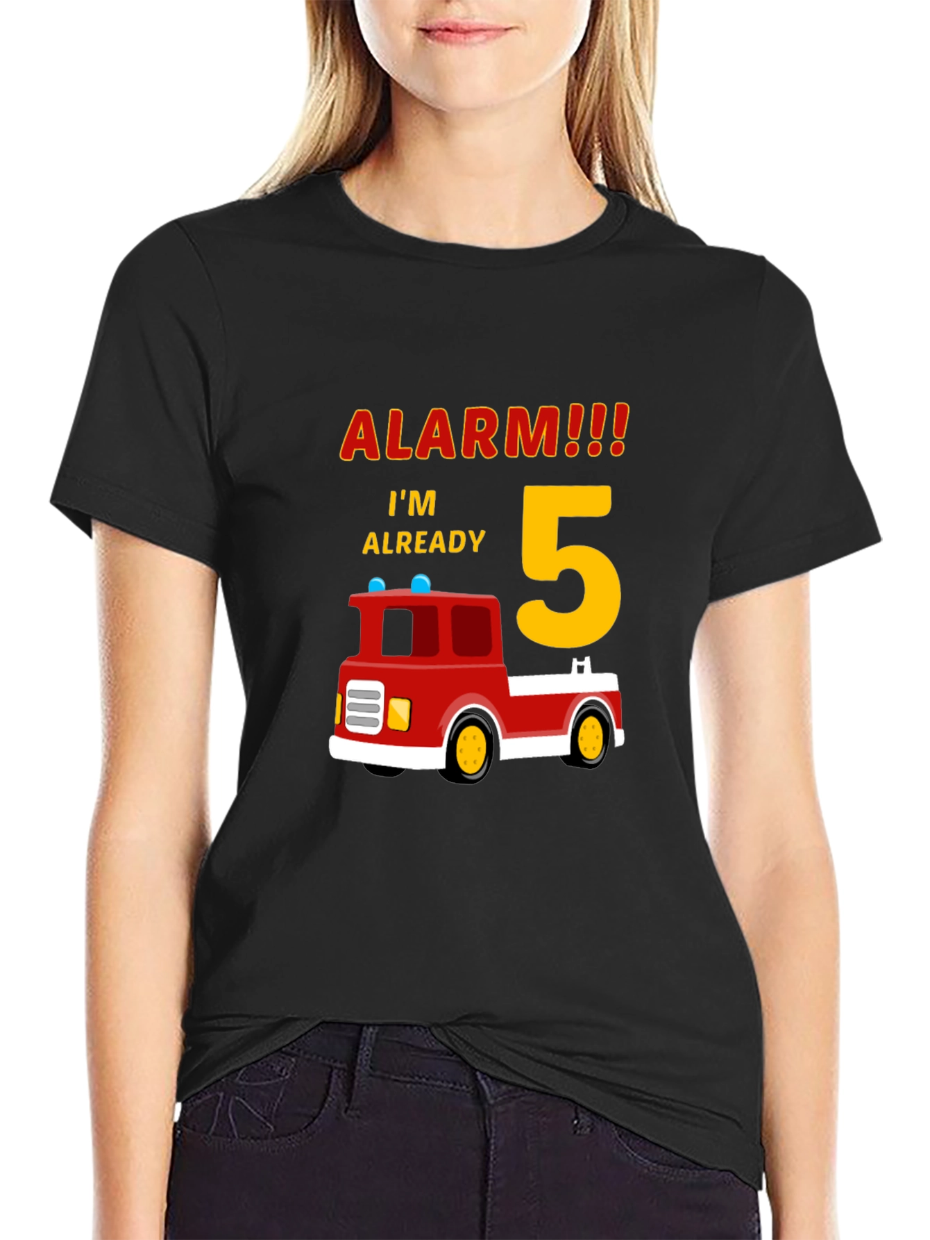 Alarm Im Already 5 Firetruck Birthday T-Shirt