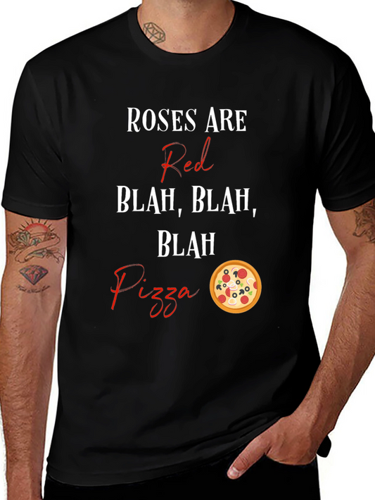 Roses Are Red Pizza T-Shirt Funny Graphic Tee