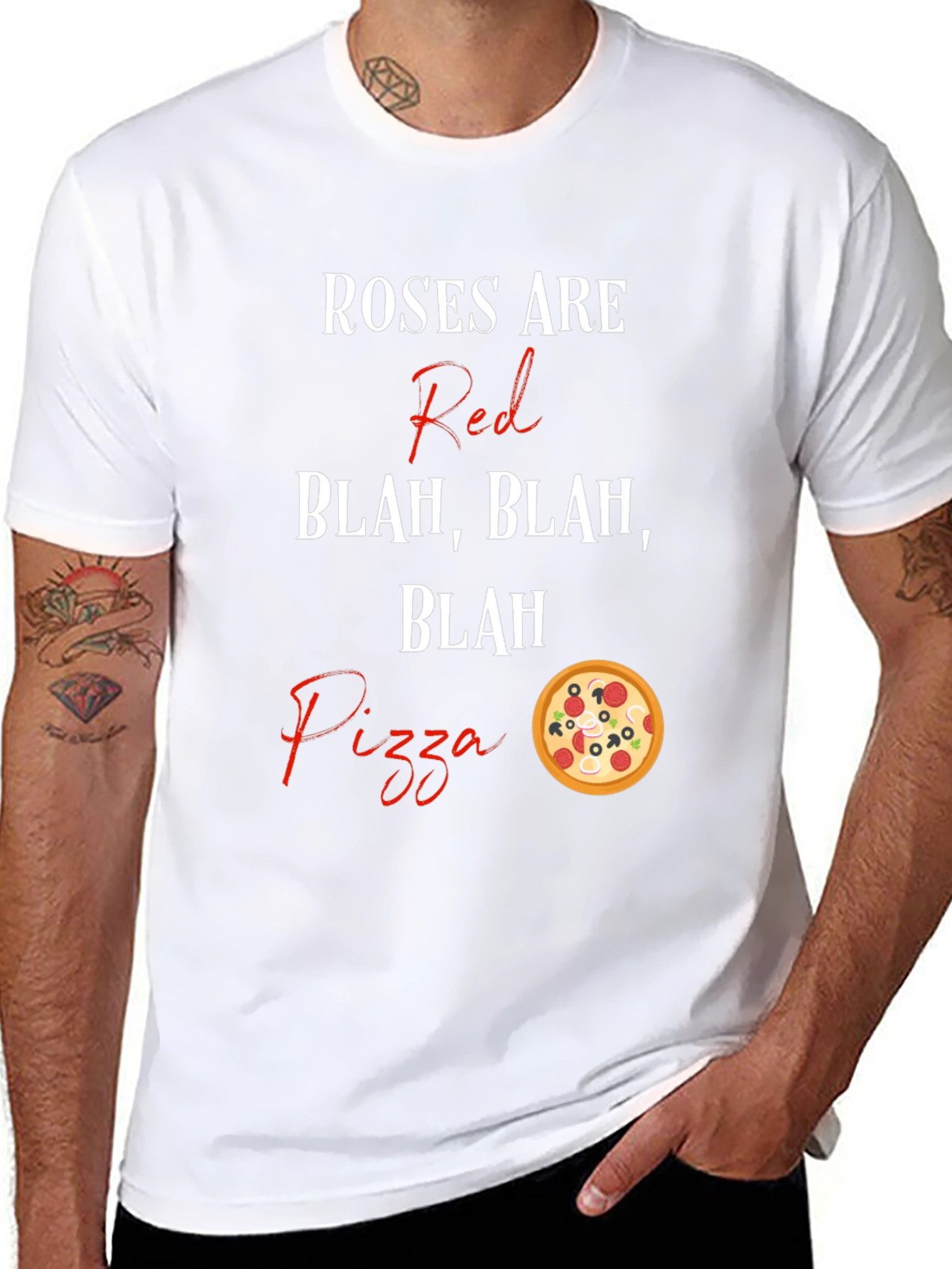 Roses Are Red Pizza T-Shirt Funny Graphic Tee