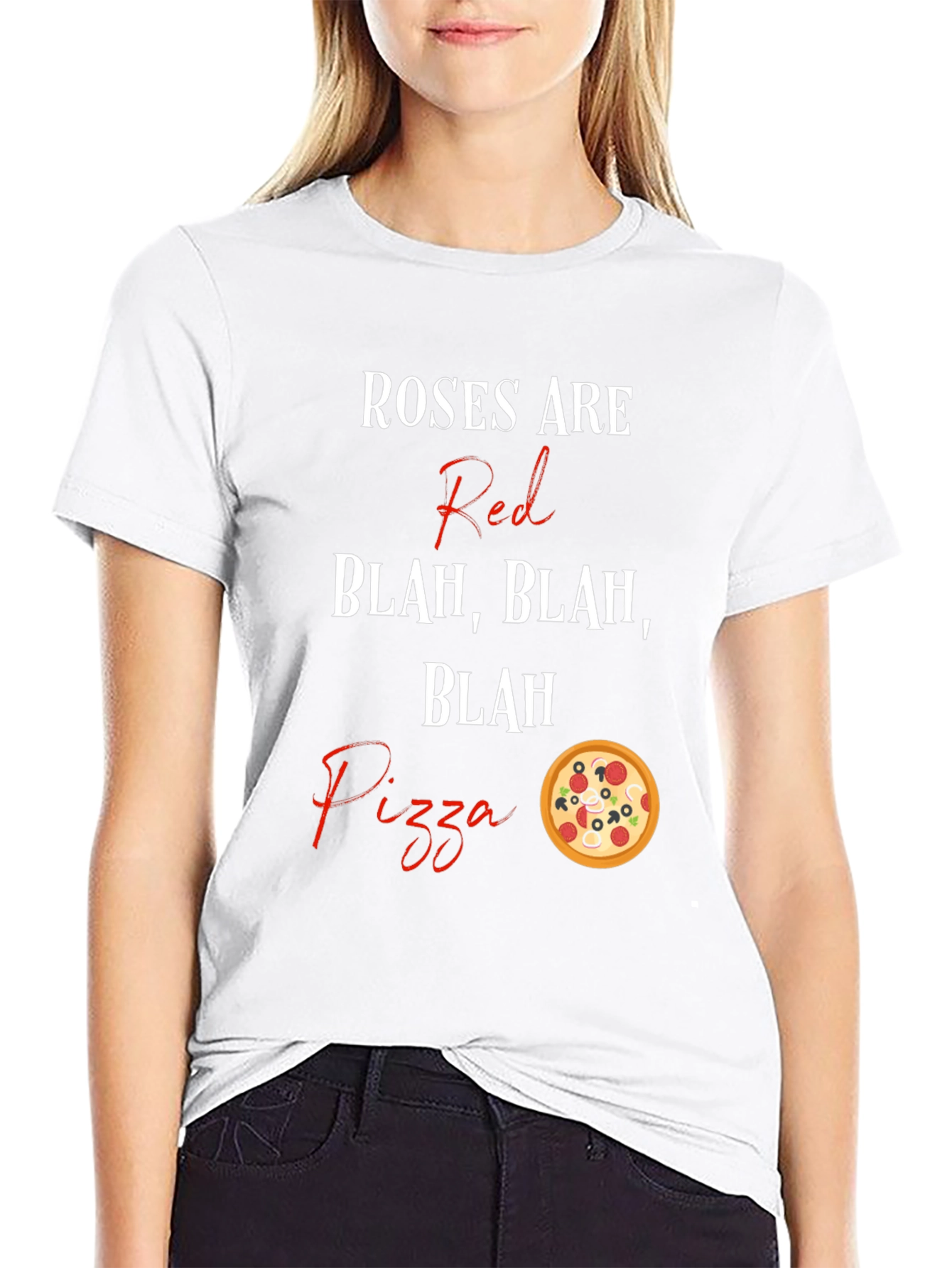 Roses Are Red Pizza T-Shirt Funny Graphic Tee