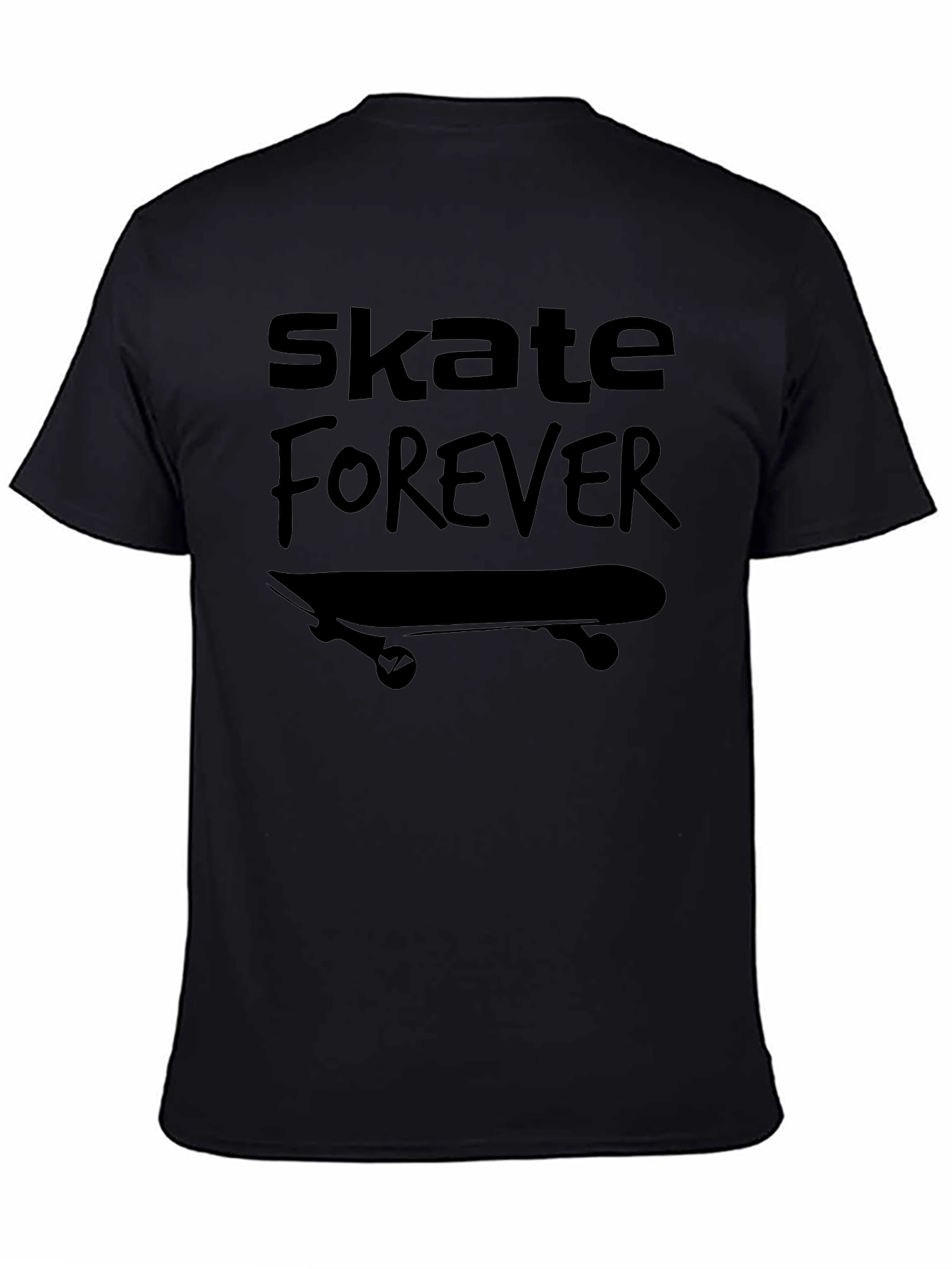 Skate Forever Graphic Tee - Black Cotton T-Shirt