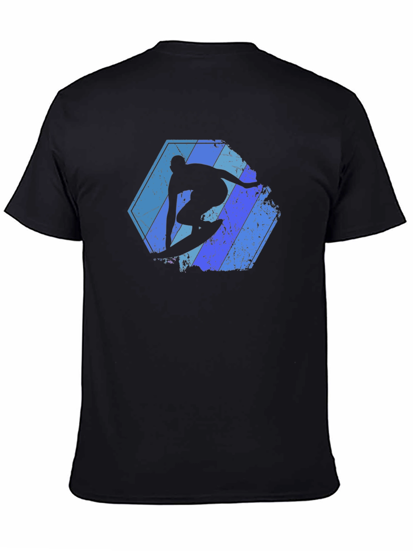Surfing Silhouette Graphic Tee - Black