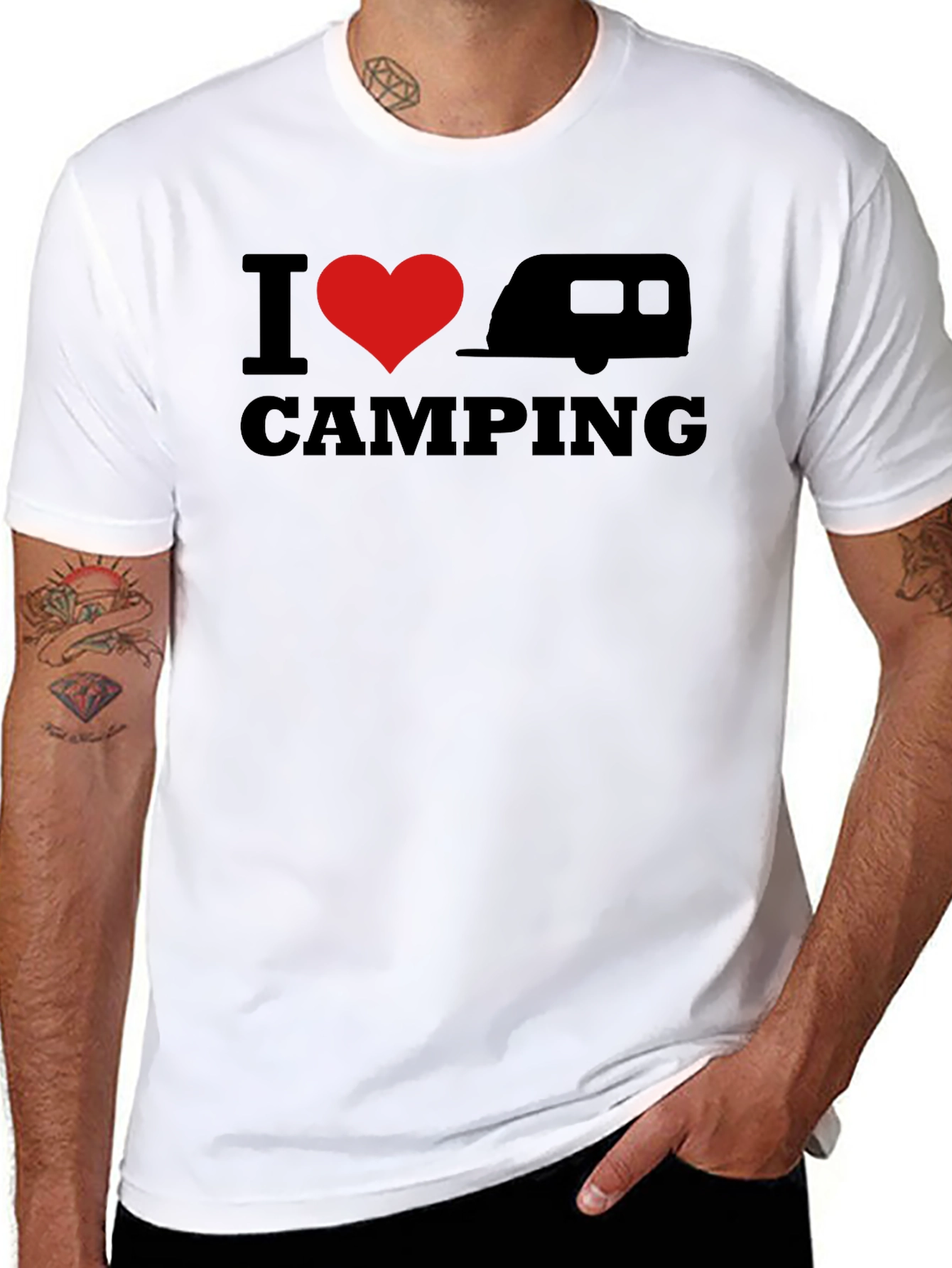 I Heart Camping T-Shirt - Black