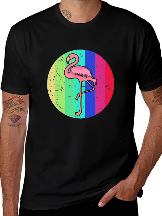 Retro Flamingo T-Shirt - Black Graphic Tee