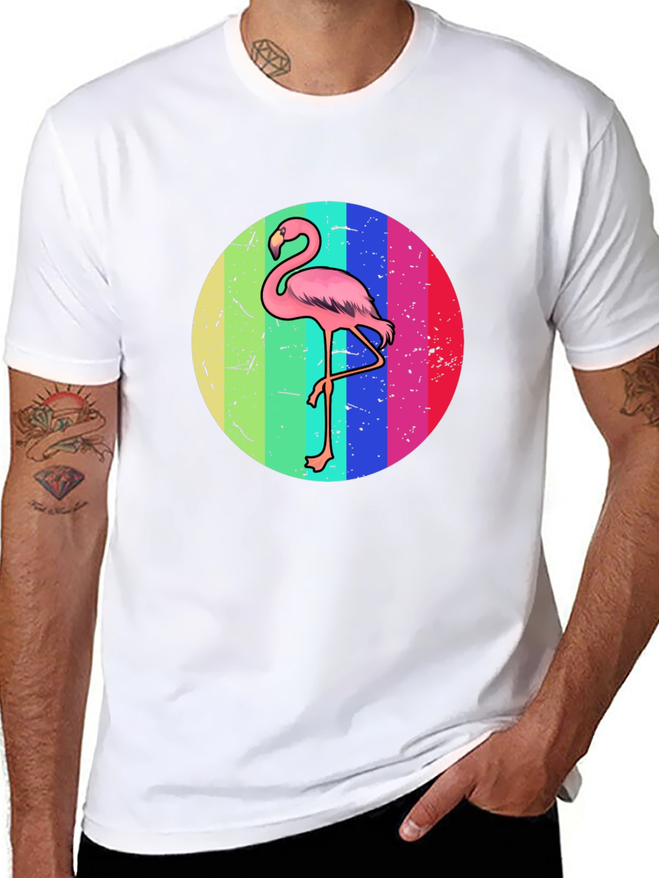 Retro Flamingo T-Shirt - Black Graphic Tee
