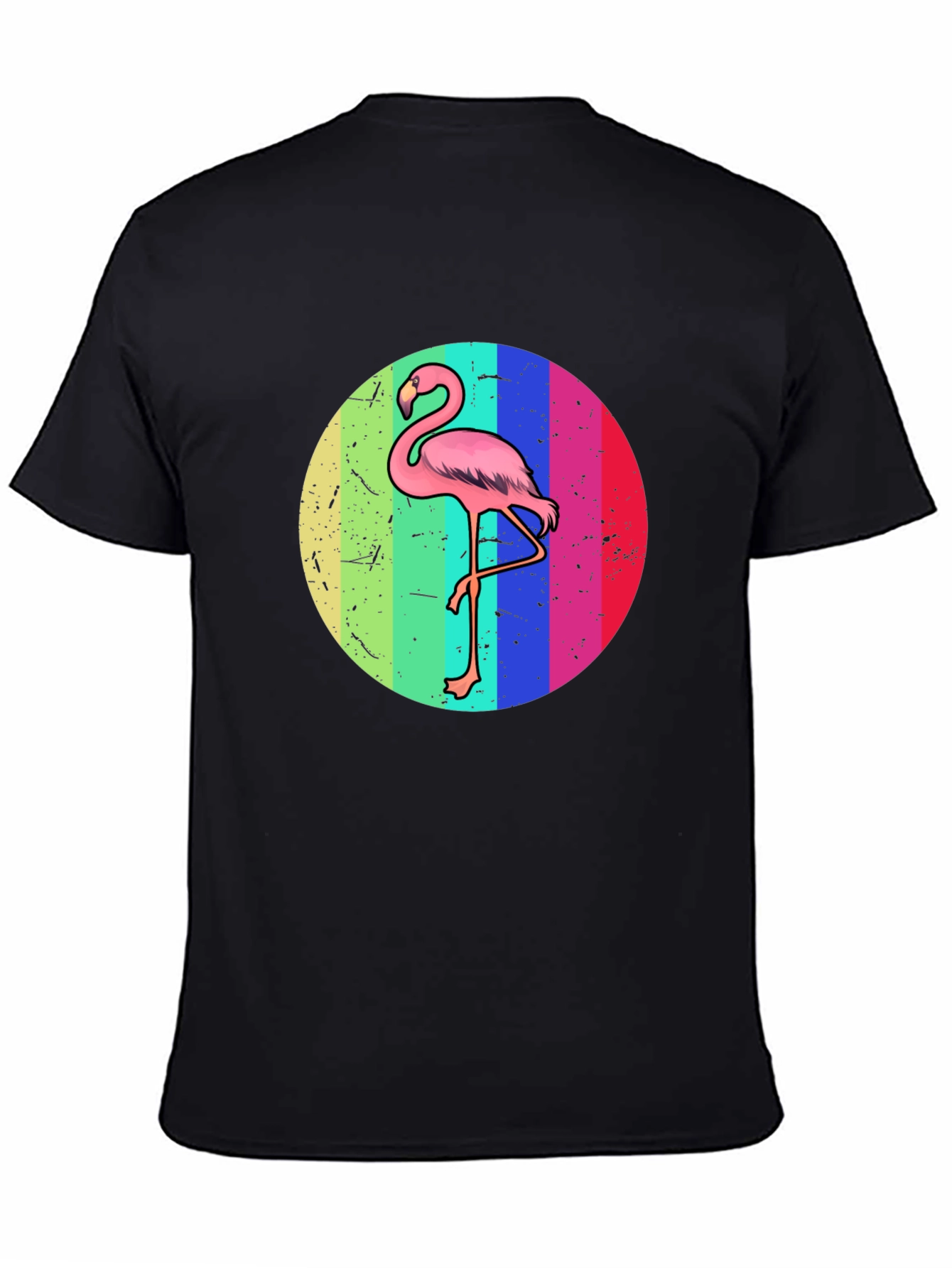 Retro Flamingo T-Shirt - Black Graphic Tee