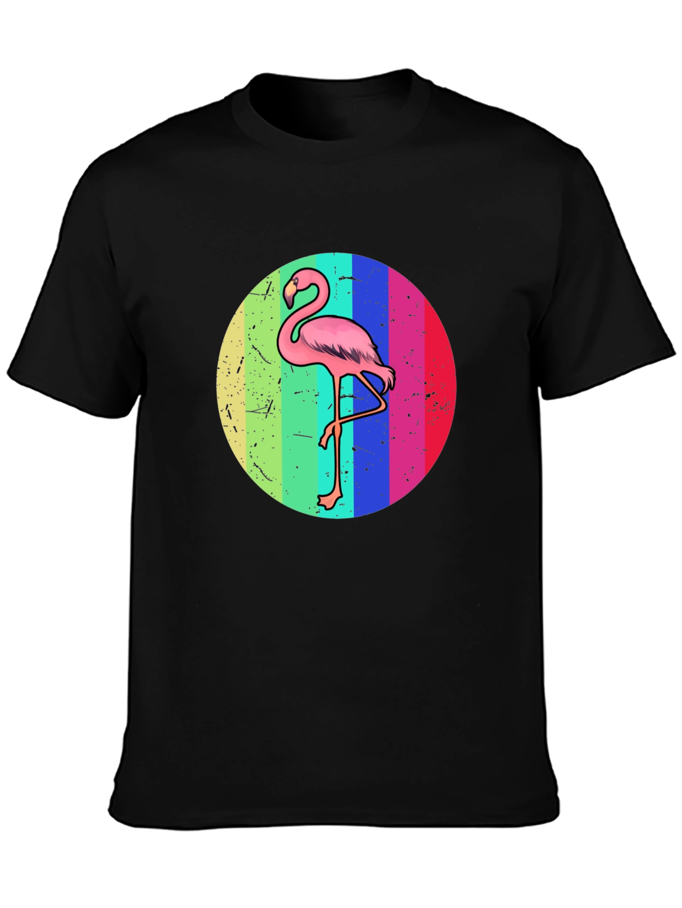 Retro Flamingo T-Shirt - Black Graphic Tee